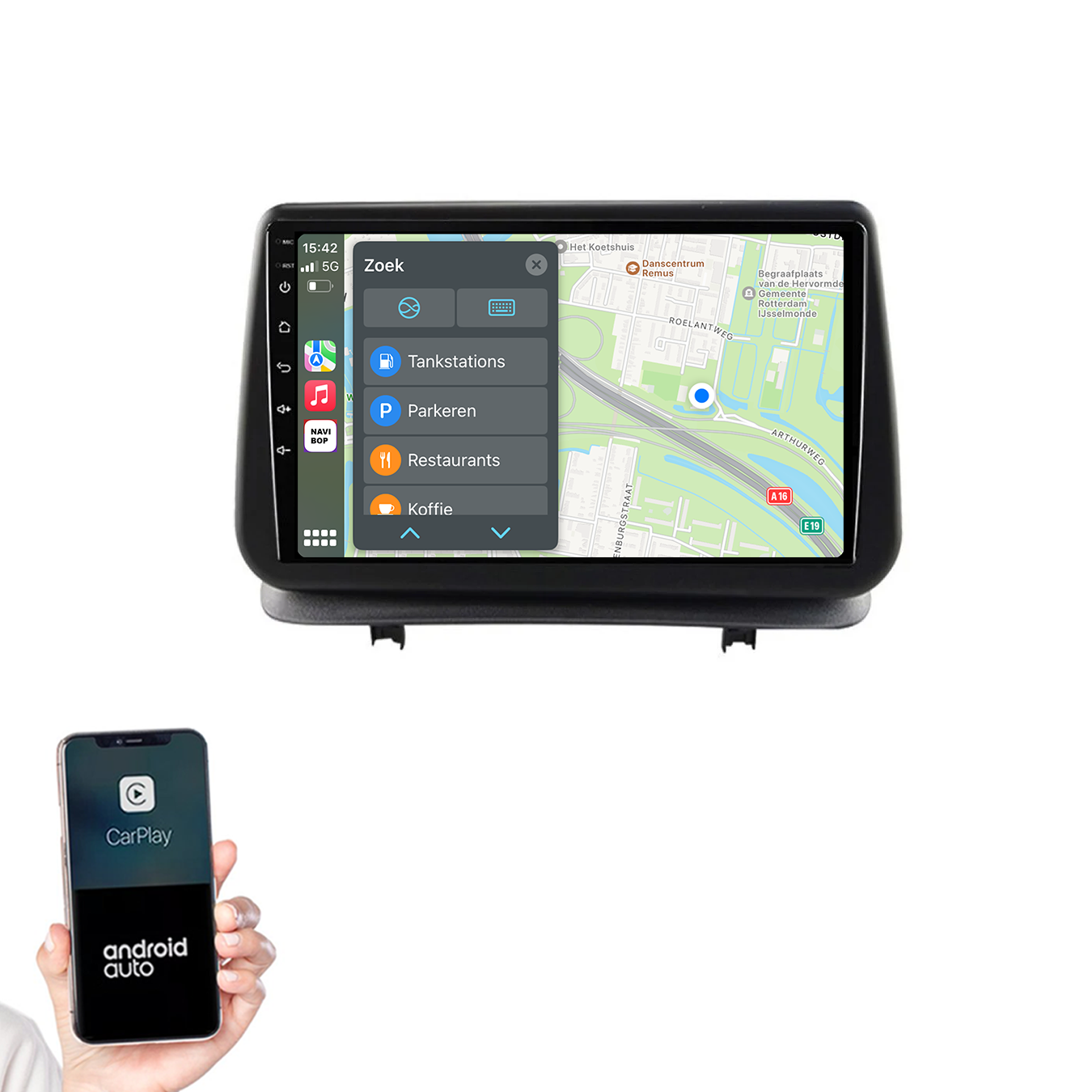 Renault Clio 2 | Autoradio | 2005 t/m 2012 | Android 14 | Apple CarPlay & Android Auto