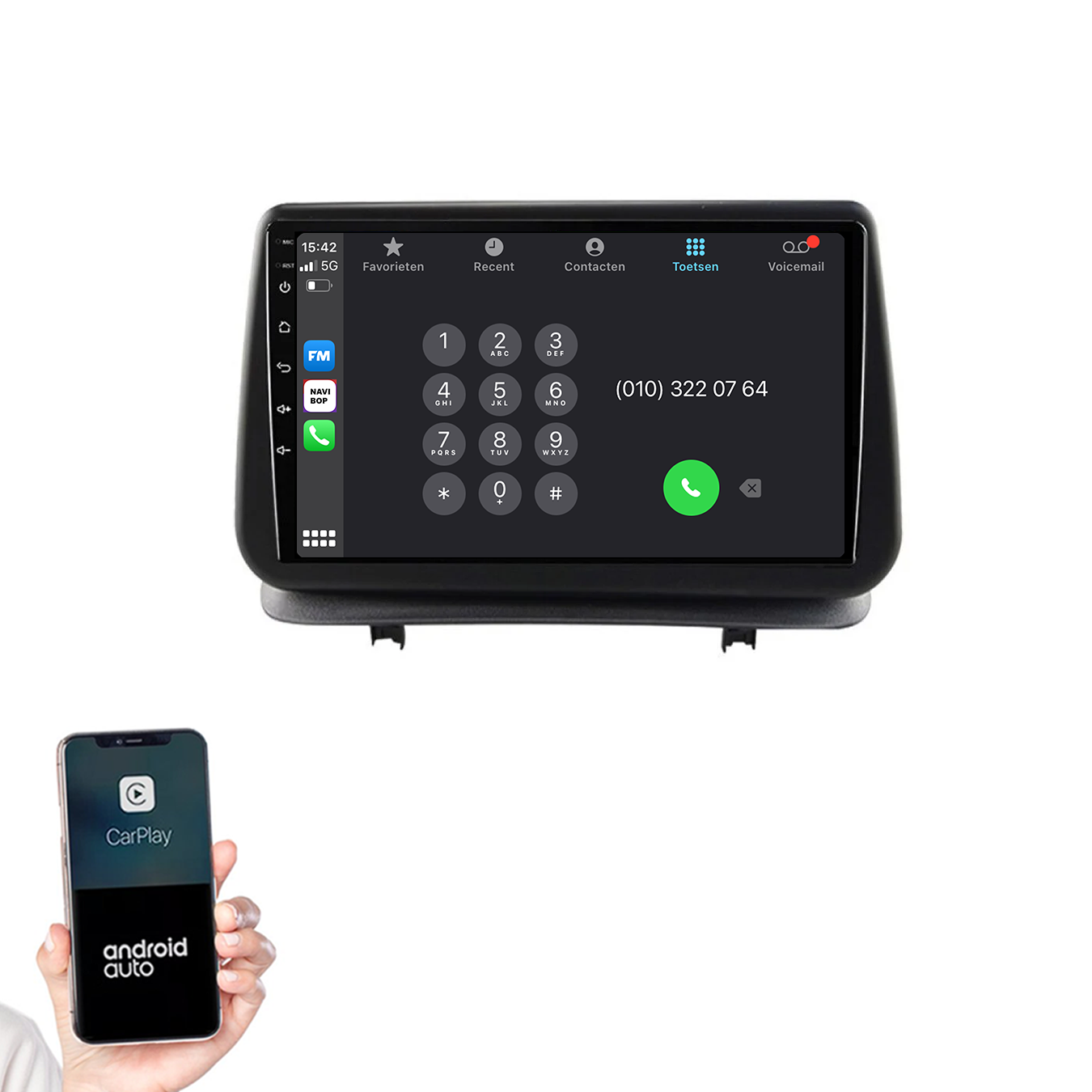 Renault Clio 2 | Autoradio | 2005 t/m 2012 | Android 14 | Apple CarPlay & Android Auto