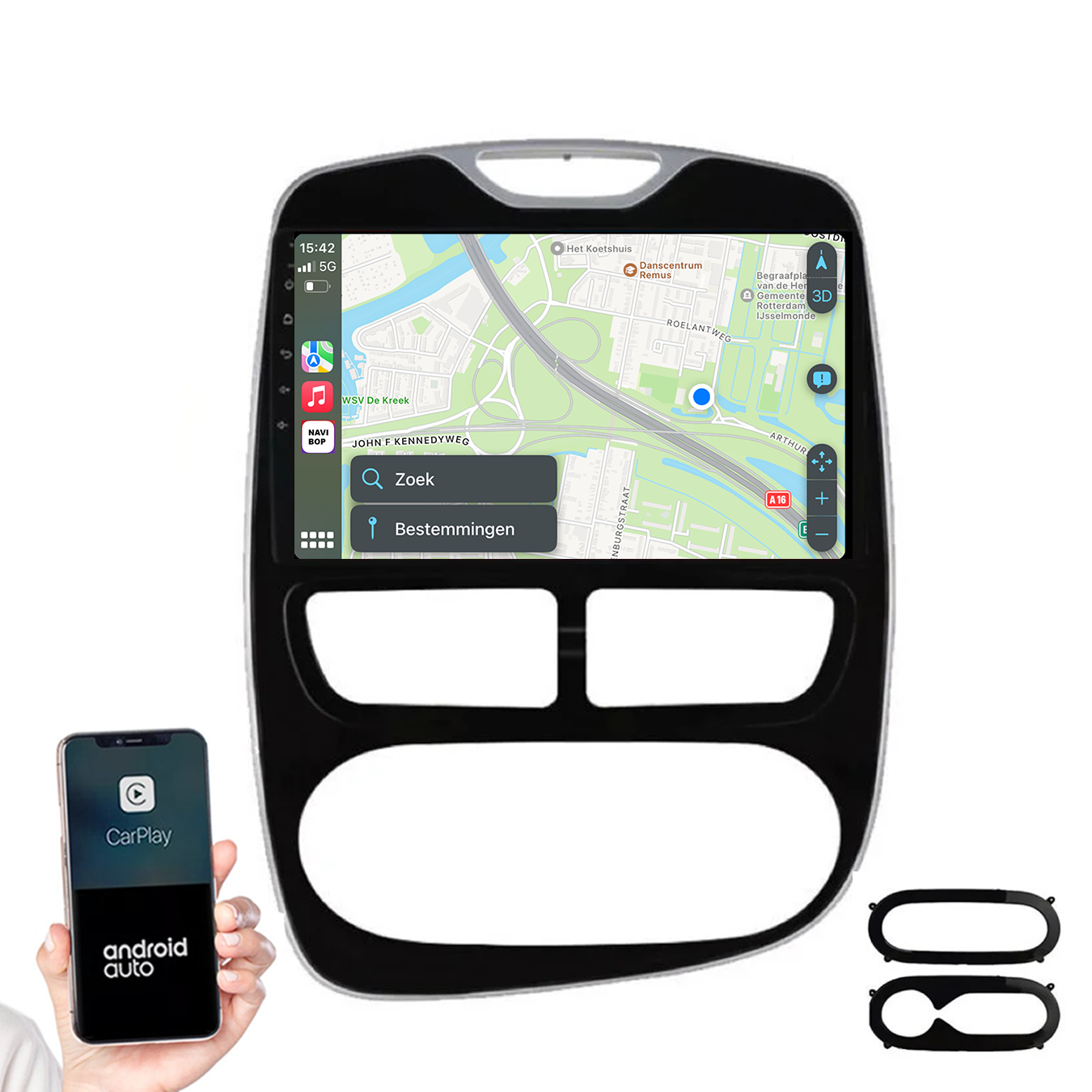 Renault Clio 3 | Autoradio | 2013 t/m 2019 | Android 14 | Apple CarPlay & Android Auto