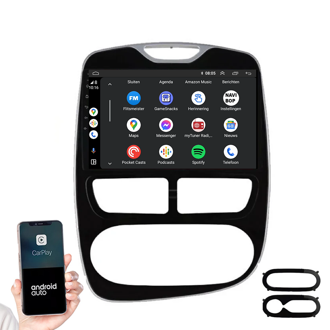 Renault Clio 3 | Autoradio | 2013 t/m 2019 | Android 14 | Apple CarPlay & Android Auto