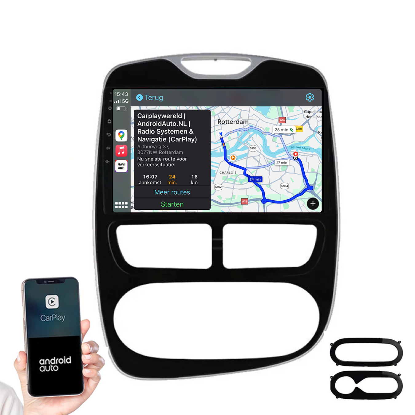 Renault Clio 3 | Autoradio | 2013 t/m 2019 | Android 14 | Apple CarPlay & Android Auto