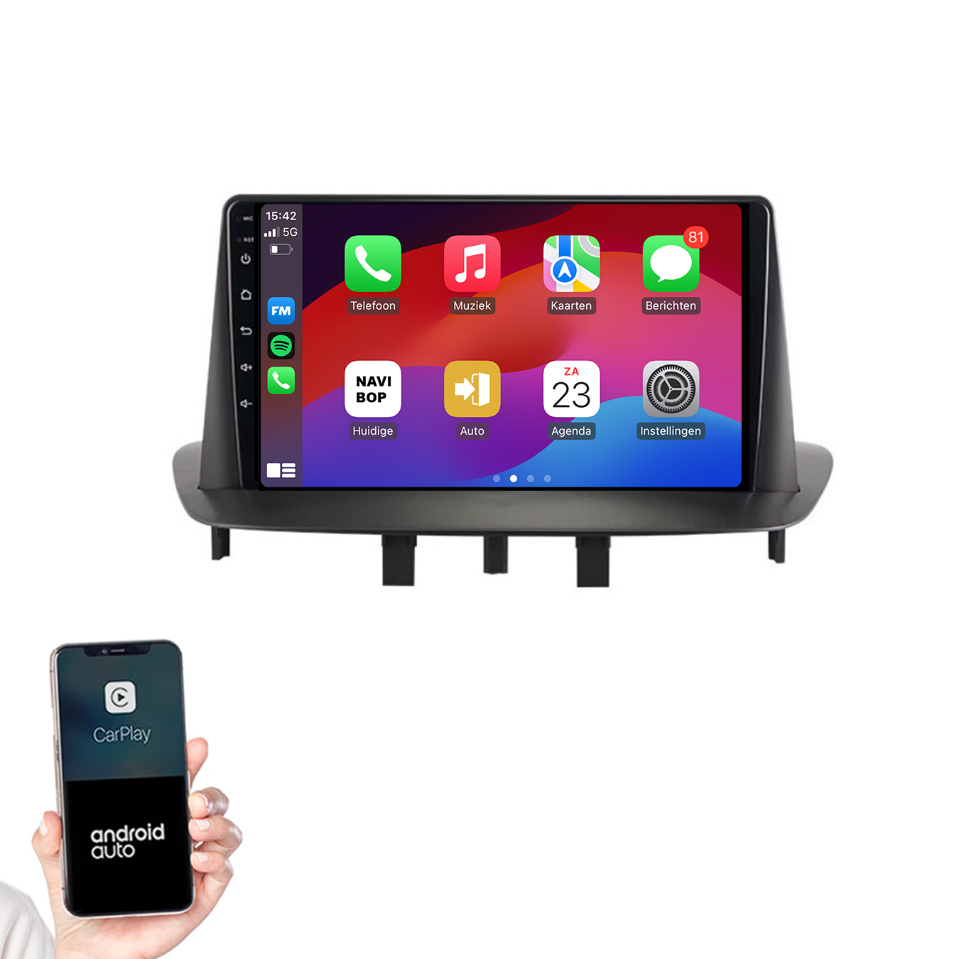 Renault Megane 3 | Autoradio | 2008 t/m 2015 | Android 14 | Apple CarPlay & Android Auto