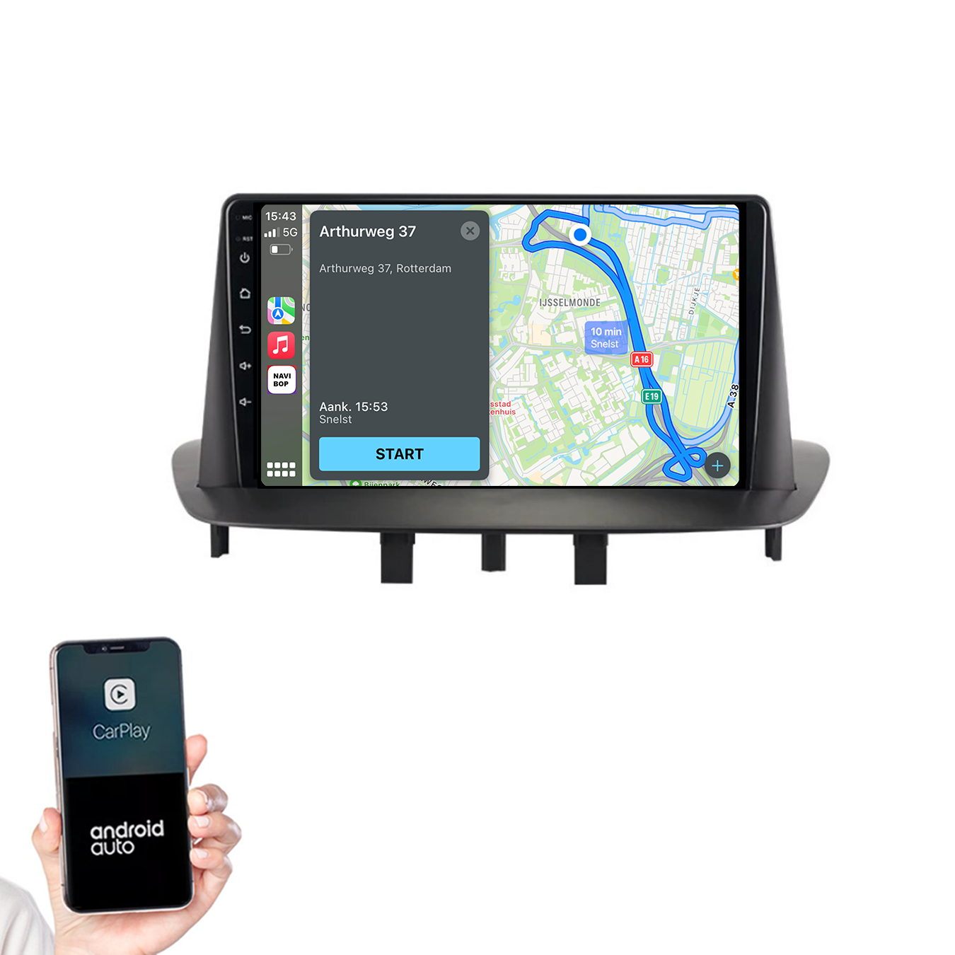 Renault Megane 3 | Autoradio | 2008 t/m 2015 | Android 14 | Apple CarPlay & Android Auto