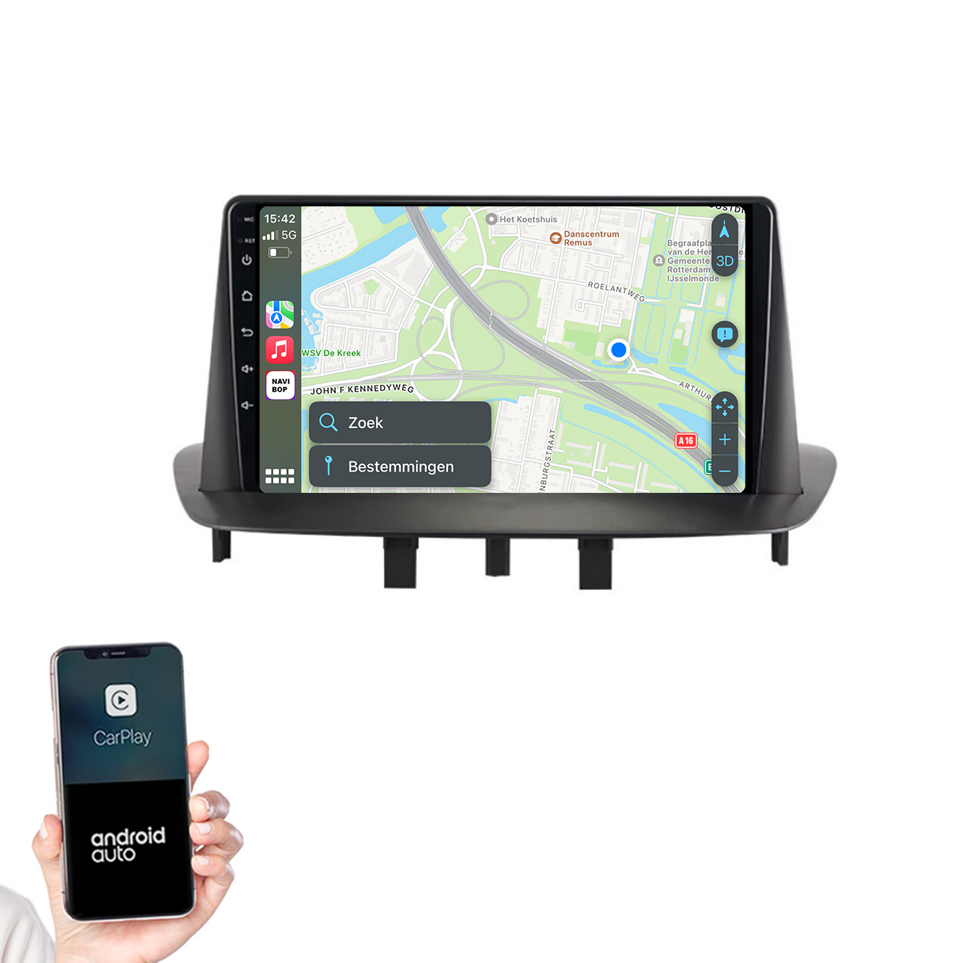 Renault Megane 3 | Autoradio | 2008 t/m 2015 | Android 14 | Apple CarPlay & Android Auto