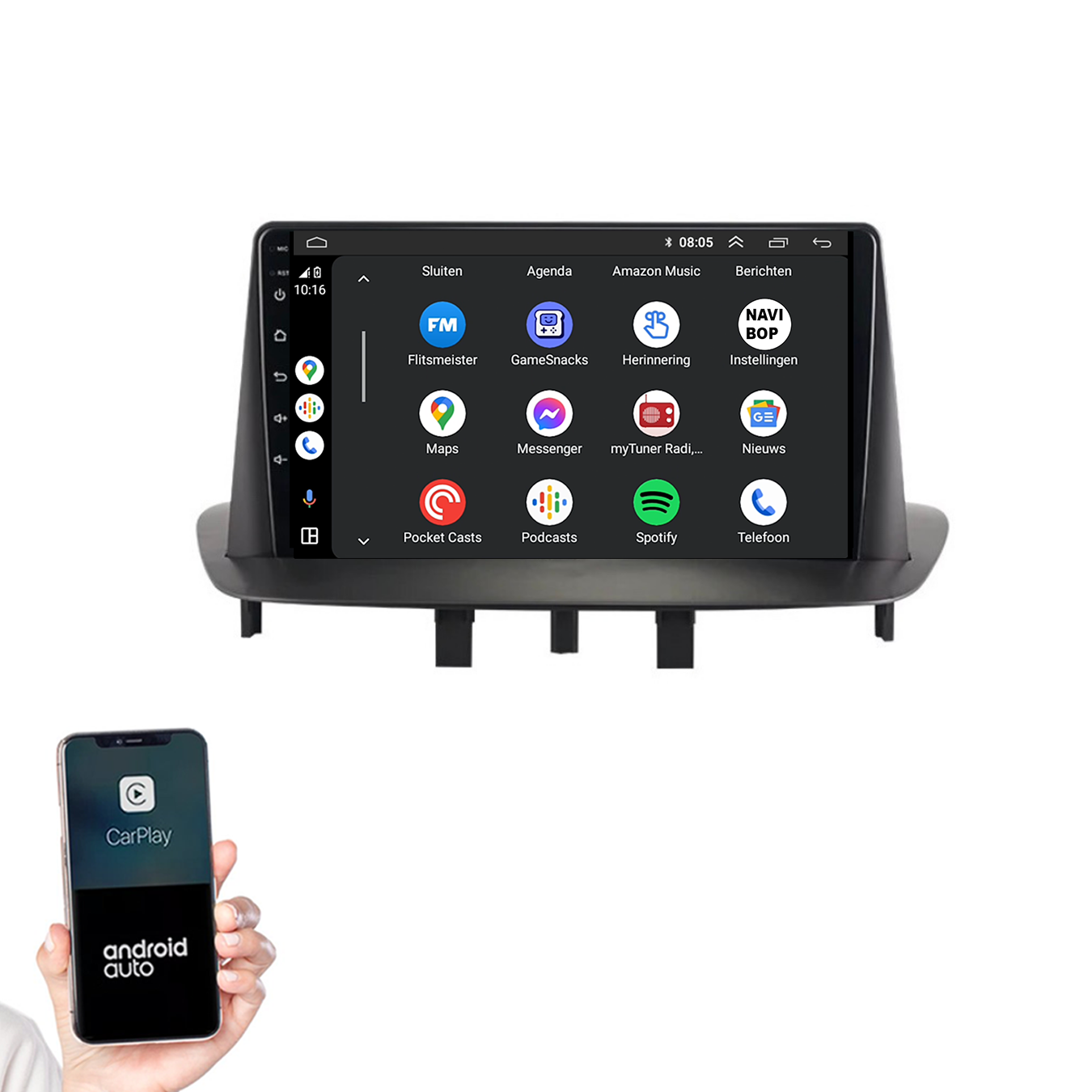 Renault Megane 3 | Autoradio | 2008 t/m 2015 | Android 14 | Apple CarPlay & Android Auto