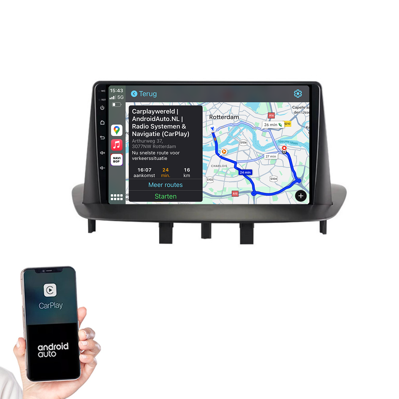 Renault Megane 3 | Autoradio | 2008 t/m 2015 | Android 14 | Apple CarPlay & Android Auto