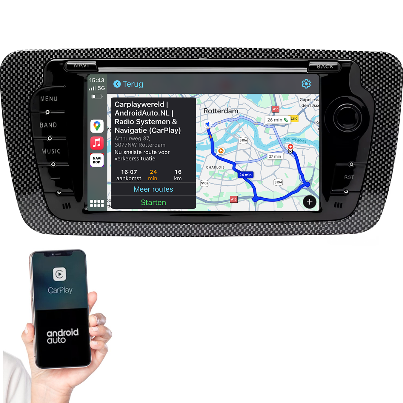 Seat ibiza | Autoradio | 2009 t/m 2013 | Android 14 | Apple CarPlay & Android Auto