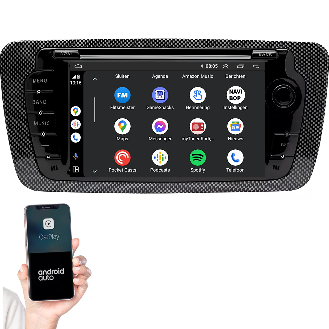 Seat ibiza | Autoradio | 2009 t/m 2013 | Android 14 | Apple CarPlay & Android Auto