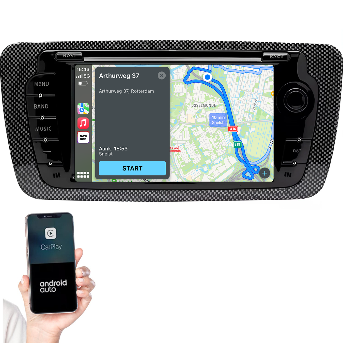 Seat ibiza | Autoradio | 2009 t/m 2013 | Android 14 | Apple CarPlay & Android Auto