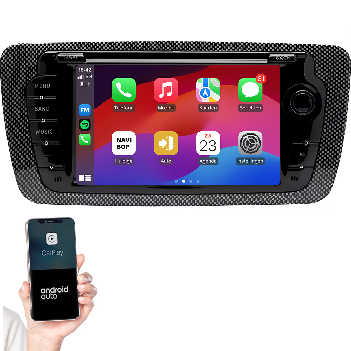 Seat ibiza | Autoradio | 2009 t/m 2013 | Android 14 | Apple CarPlay & Android Auto