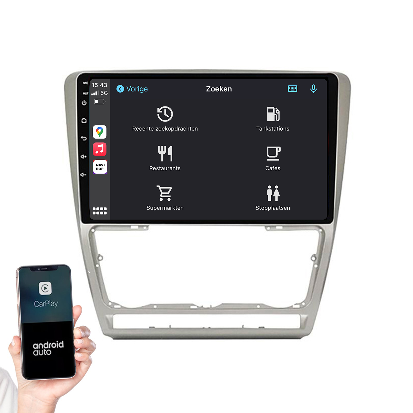 Skoda Octavia | Autoradio | 2005 t/m 2013 | Android 14 | Apple CarPlay & Android Auto