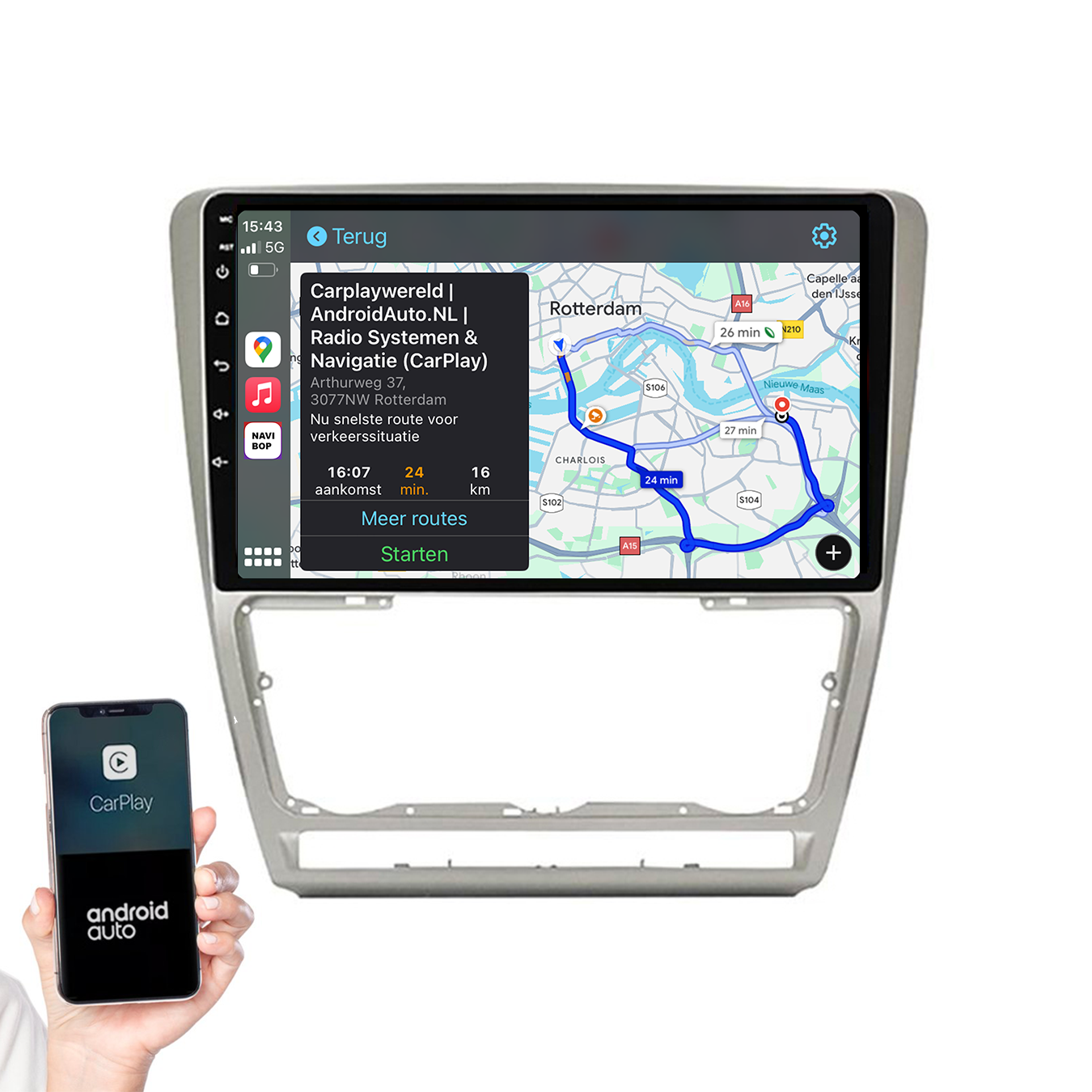 Skoda Octavia | Autoradio | 2005 t/m 2013 | Android 14 | Apple CarPlay & Android Auto