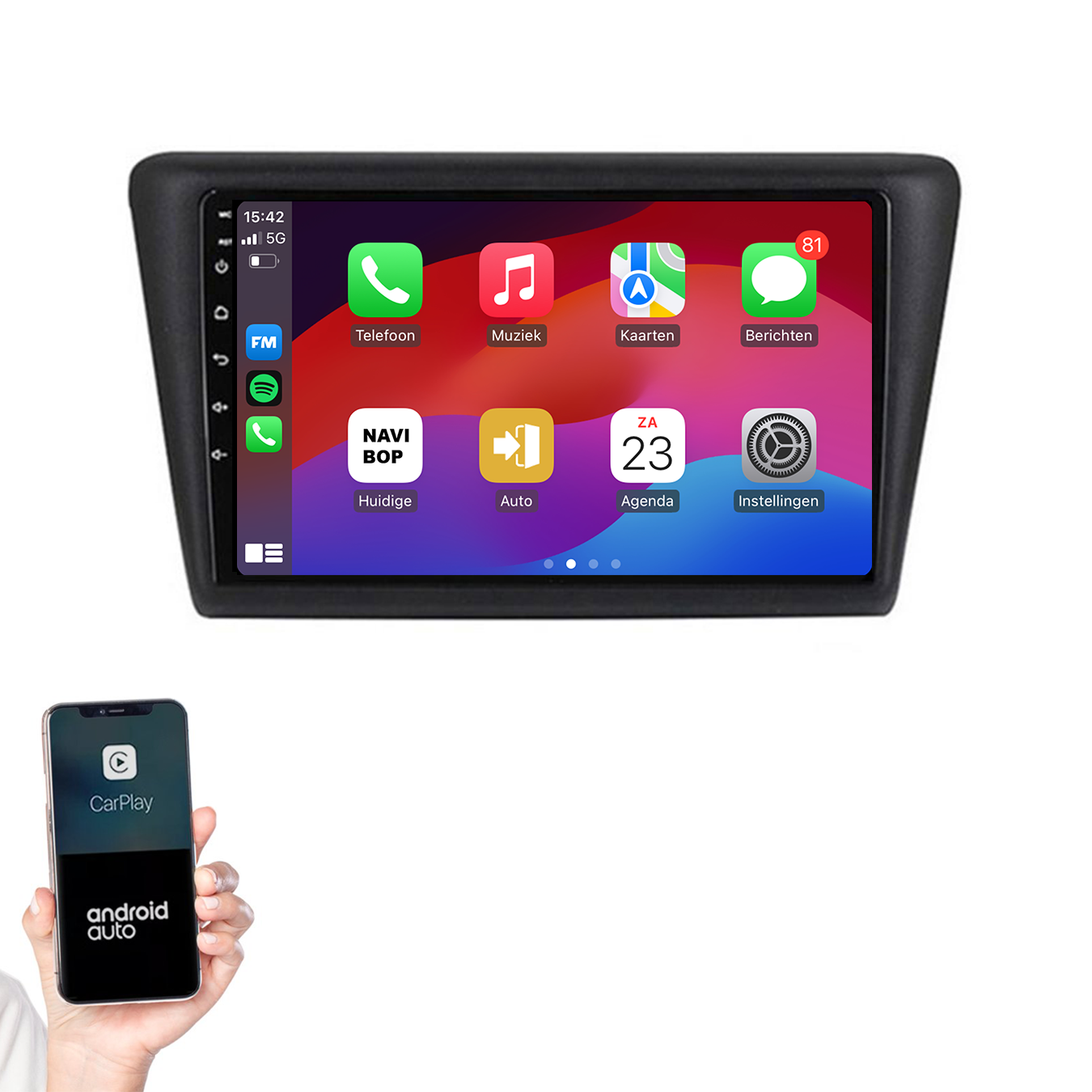 Skoda Rapid | Autoradio | 2013 t/m 2019 | Android 14 | Apple CarPlay & Android Auto