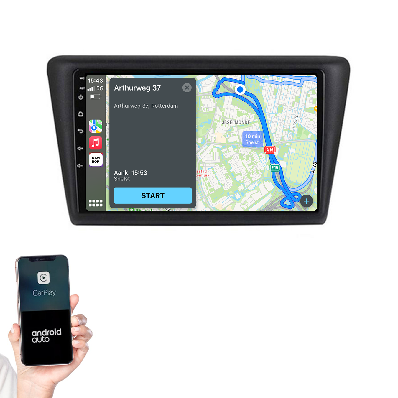Skoda Rapid | Autoradio | 2013 t/m 2019 | Android 14 | Apple CarPlay & Android Auto