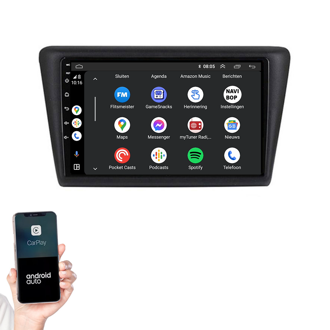 Skoda Rapid | Autoradio | 2013 t/m 2019 | Android 14 | Apple CarPlay & Android Auto