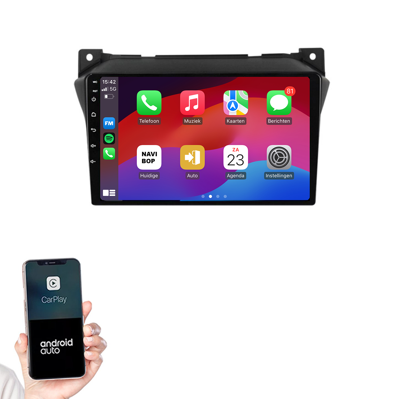 Nissan Pixo | Autoradio | 2009 t/m 2016 | Android 14 | Apple CarPlay & Android Auto