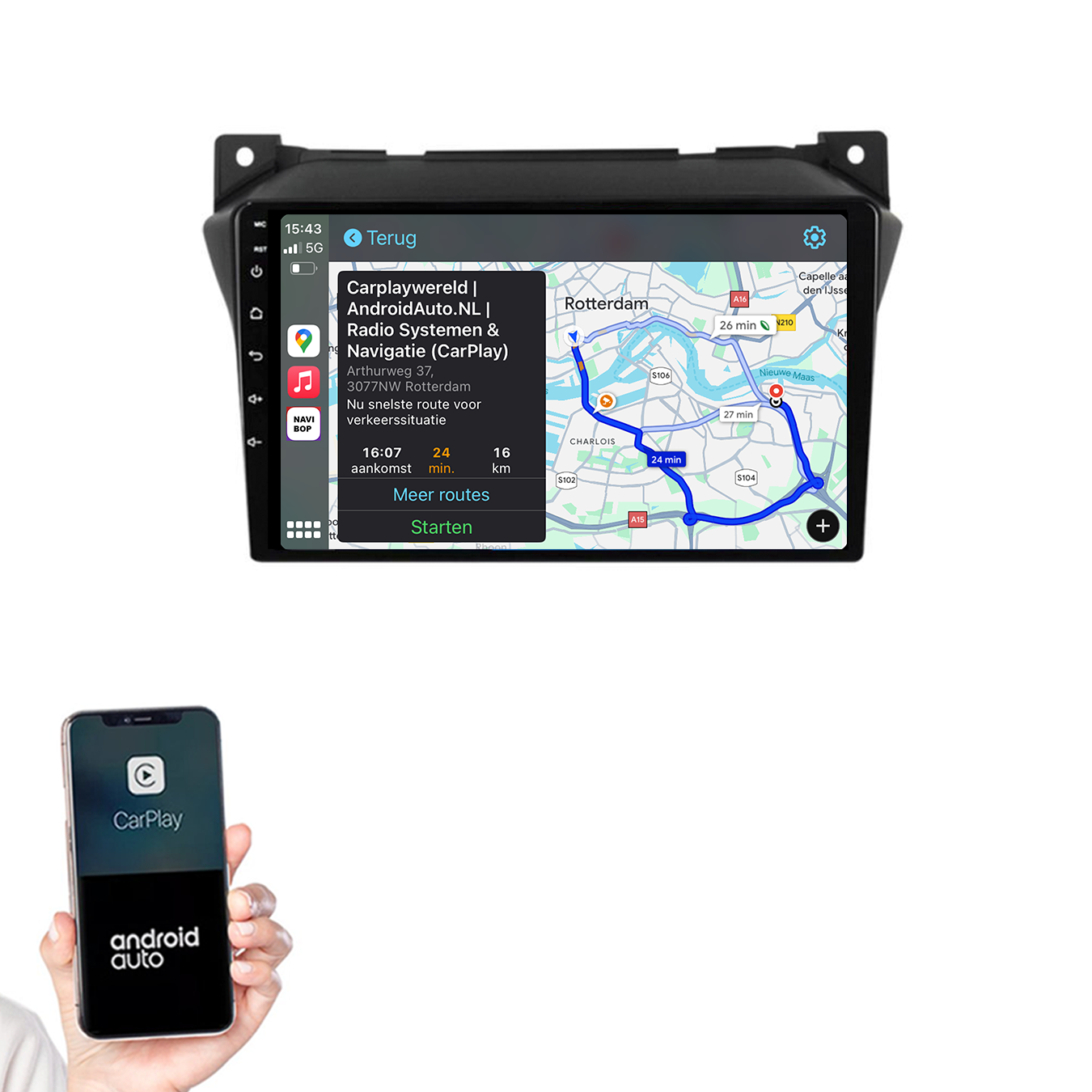 Nissan Pixo | Autoradio | 2009 t/m 2016 | Android 14 | Apple CarPlay & Android Auto