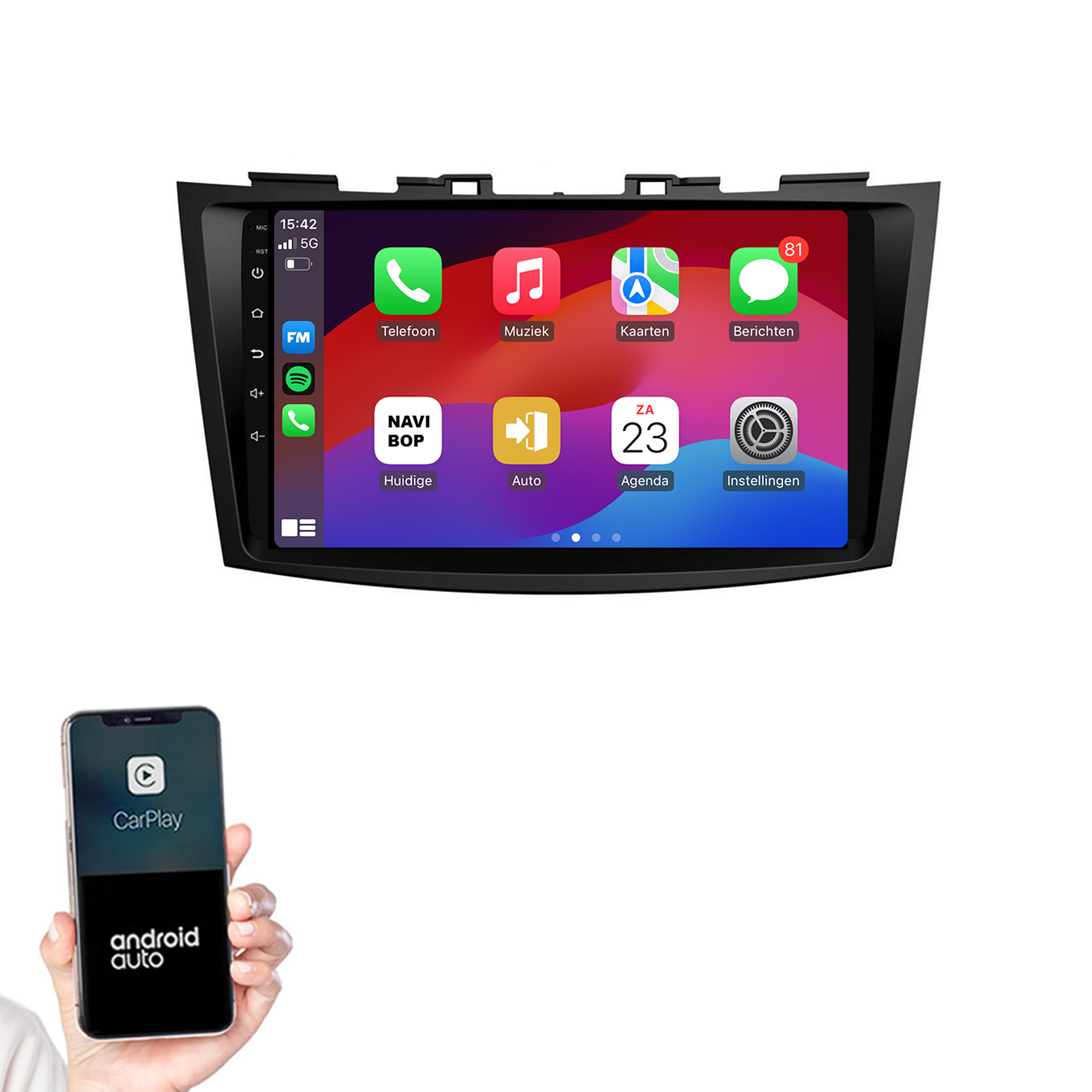 Suzuki Swift | Autoradio | 2011 t/m 2015 | Android 14 | Apple CarPlay & Android Auto