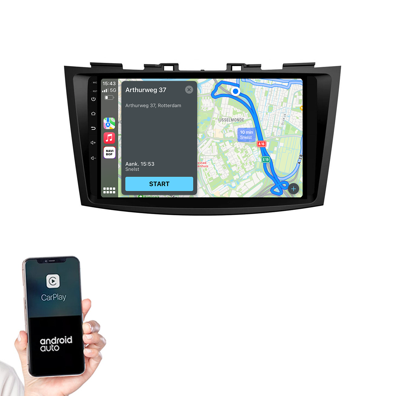Suzuki Swift | Autoradio | 2011 t/m 2015 | Android 14 | Apple CarPlay & Android Auto