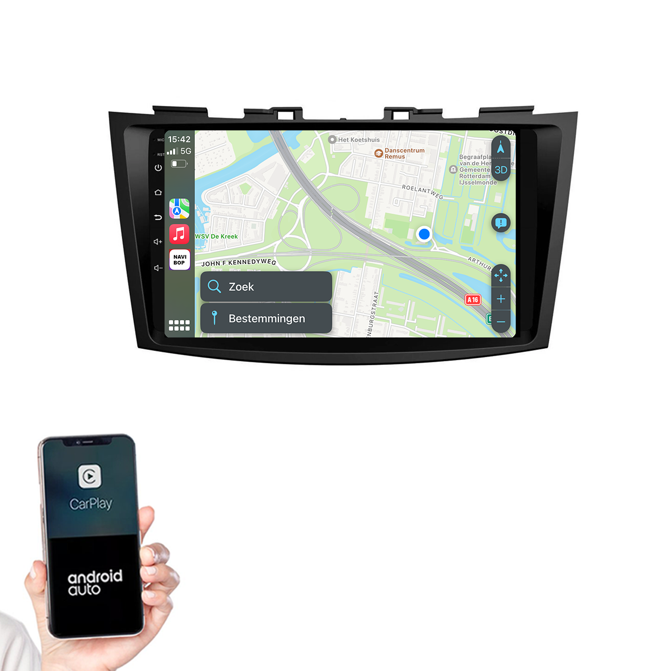 Suzuki Swift | Autoradio | 2011 t/m 2015 | Android 14 | Apple CarPlay & Android Auto