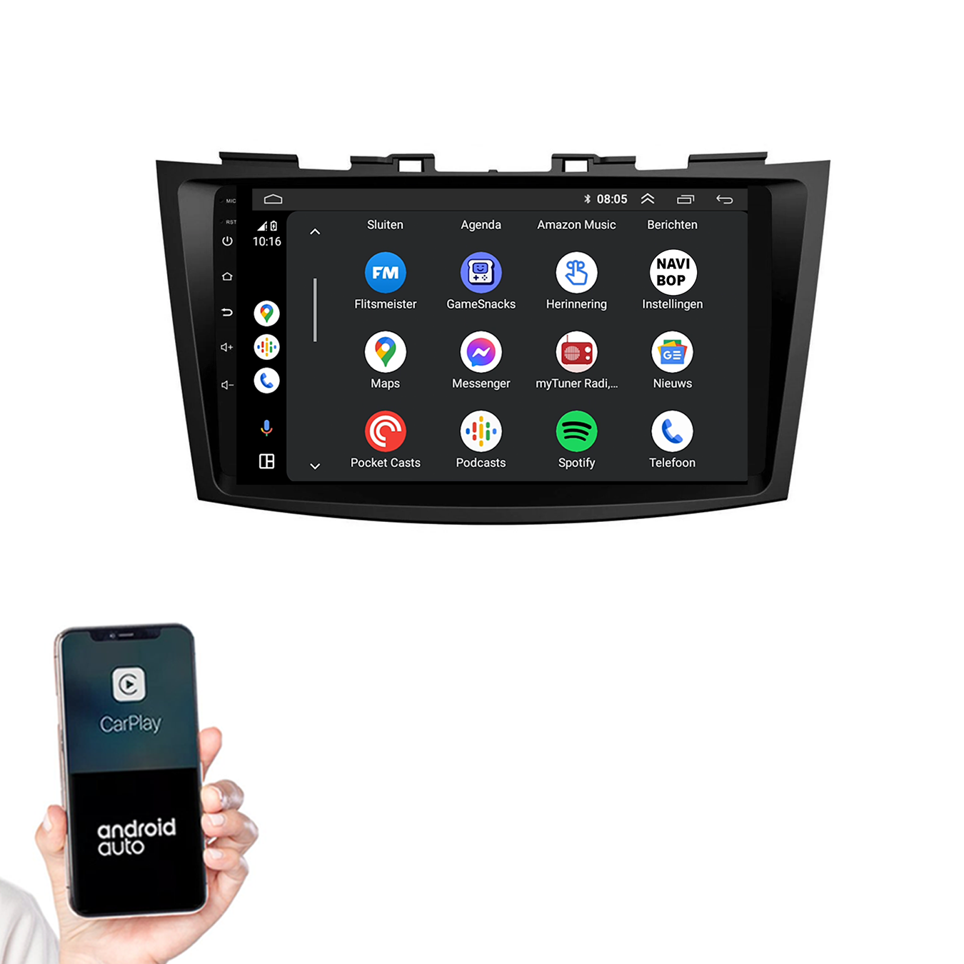 Suzuki Swift | Autoradio | 2011 t/m 2015 | Android 14 | Apple CarPlay & Android Auto