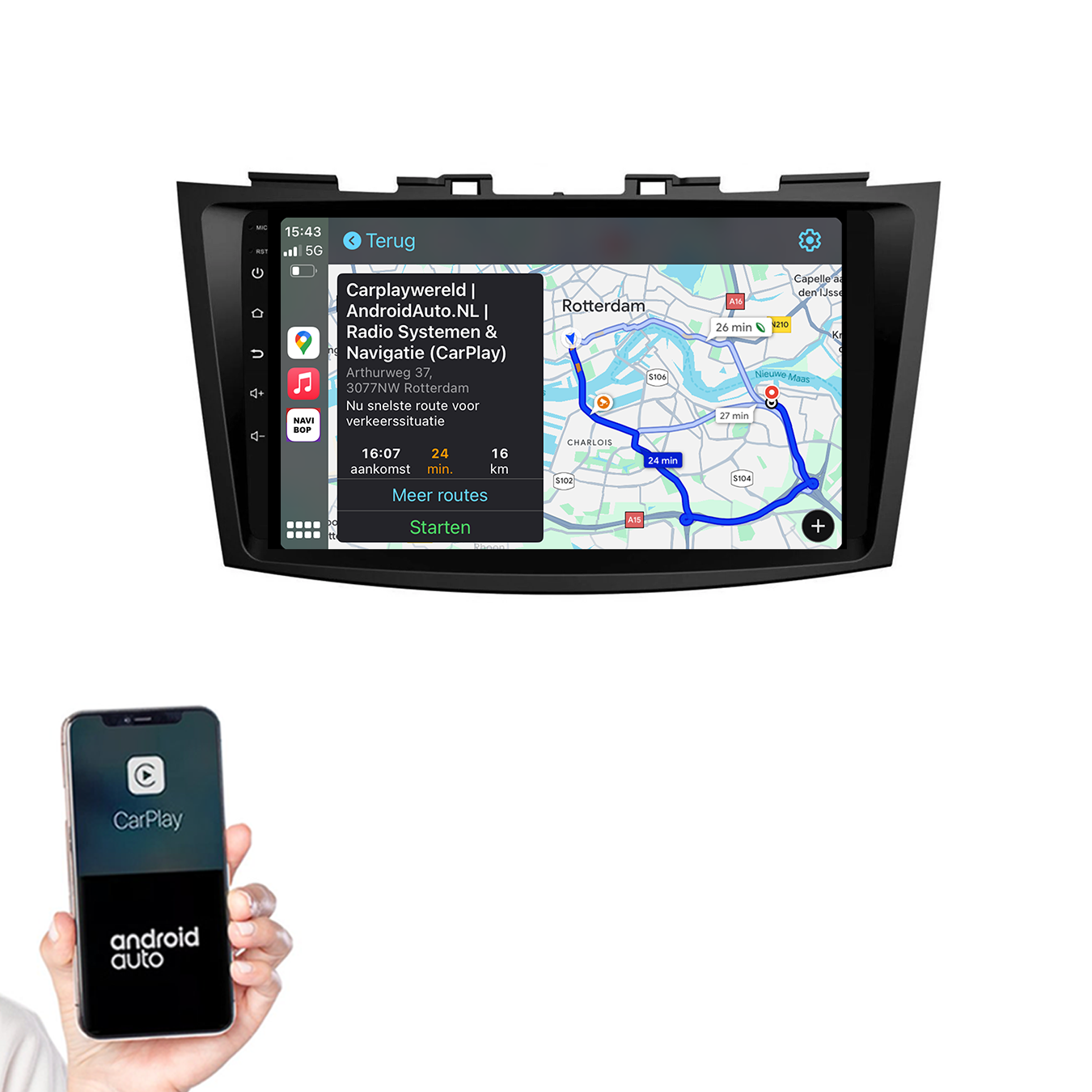 Suzuki Swift | Autoradio | 2011 t/m 2015 | Android 14 | Apple CarPlay & Android Auto