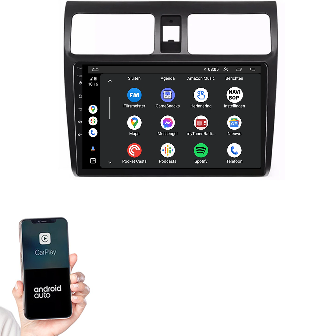 Suzuki Swift | Autoradio | 2005 t/m 2010 | Android 14 | Apple CarPlay & Android Auto