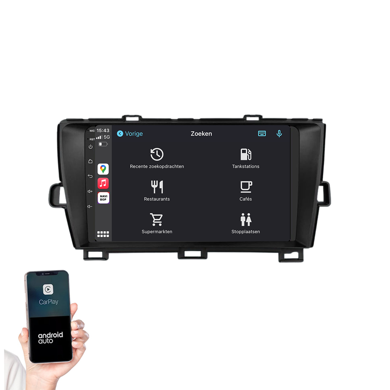 Toyota Prius | Autoradio | 2009 t/m 2015 | Android 14 | Apple CarPlay & Android Auto