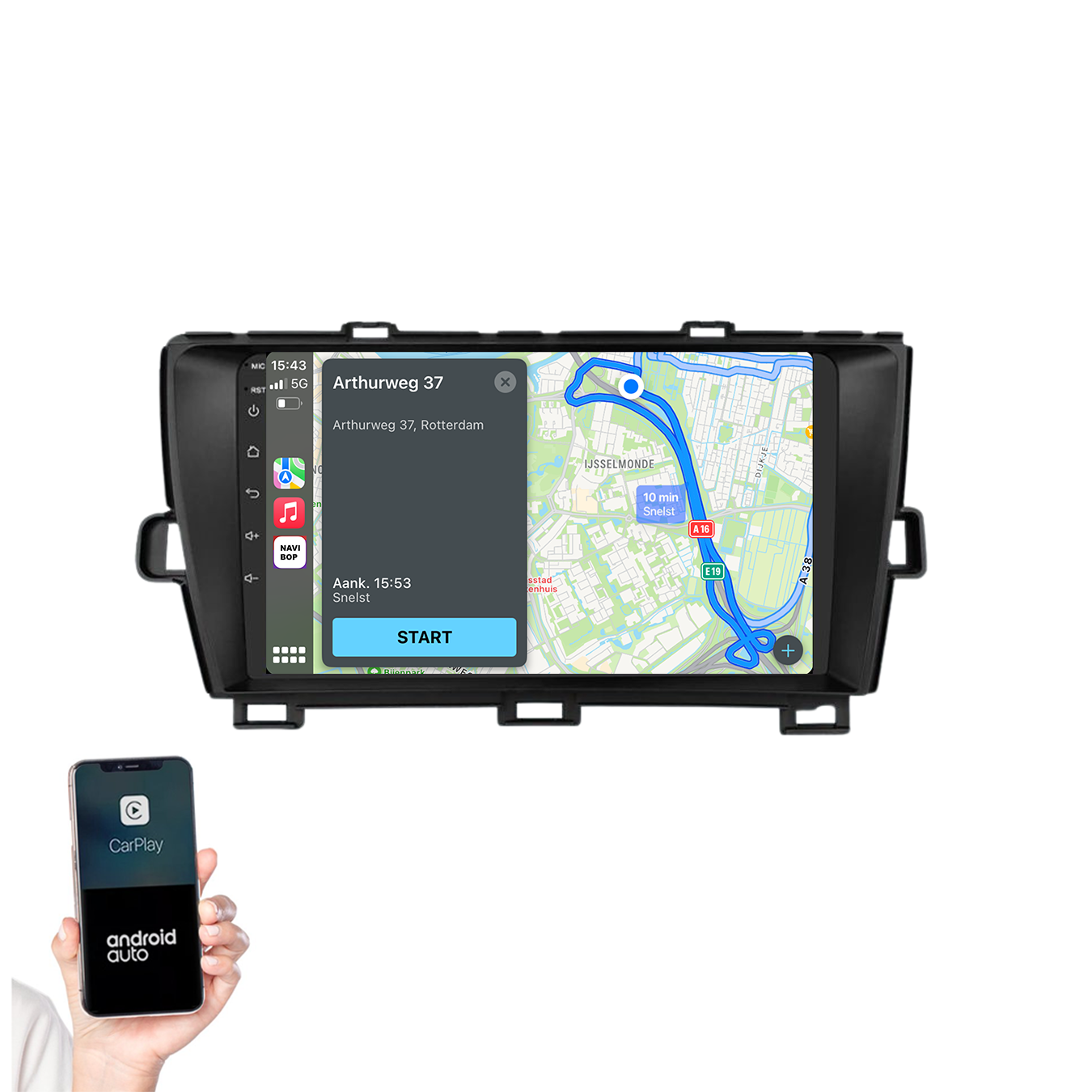 Toyota Prius | Autoradio | 2009 t/m 2015 | Android 14 | Apple CarPlay & Android Auto