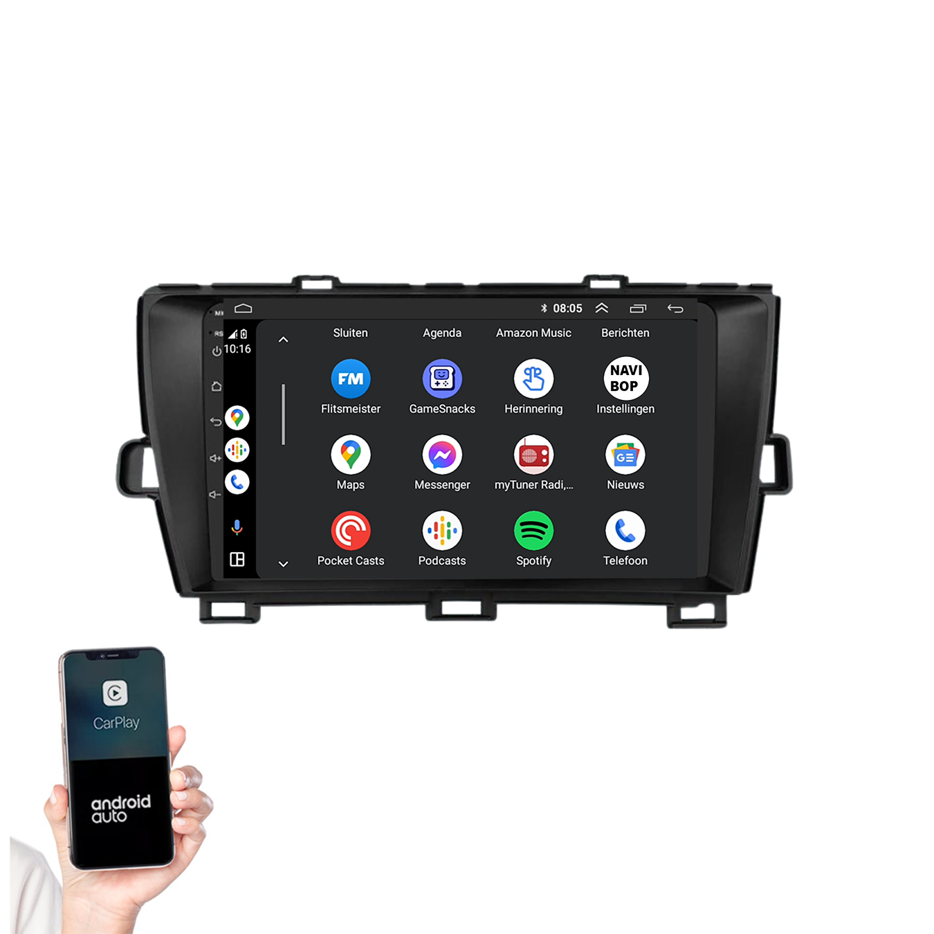 Toyota Prius | Autoradio | 2009 t/m 2015 | Android 14 | Apple CarPlay & Android Auto
