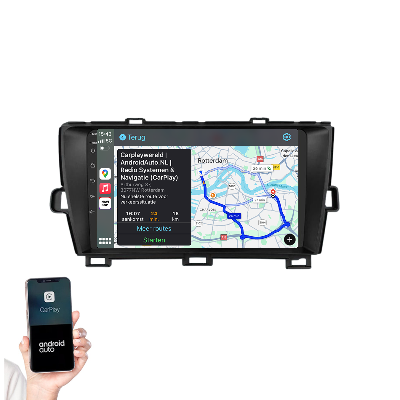 Toyota Prius | Autoradio | 2009 t/m 2015 | Android 14 | Apple CarPlay & Android Auto