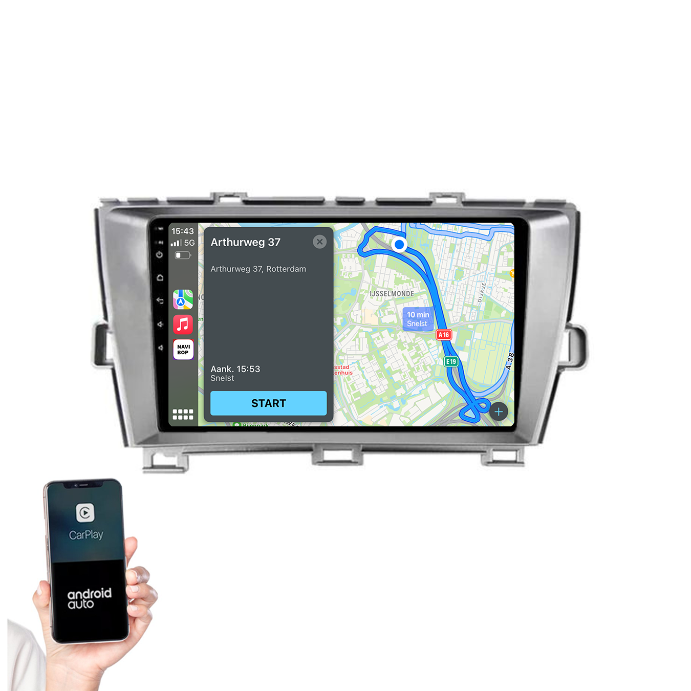 Toyota Prius | Autoradio | 2009 t/m 2015 | Android 14 | Apple CarPlay & Android Auto