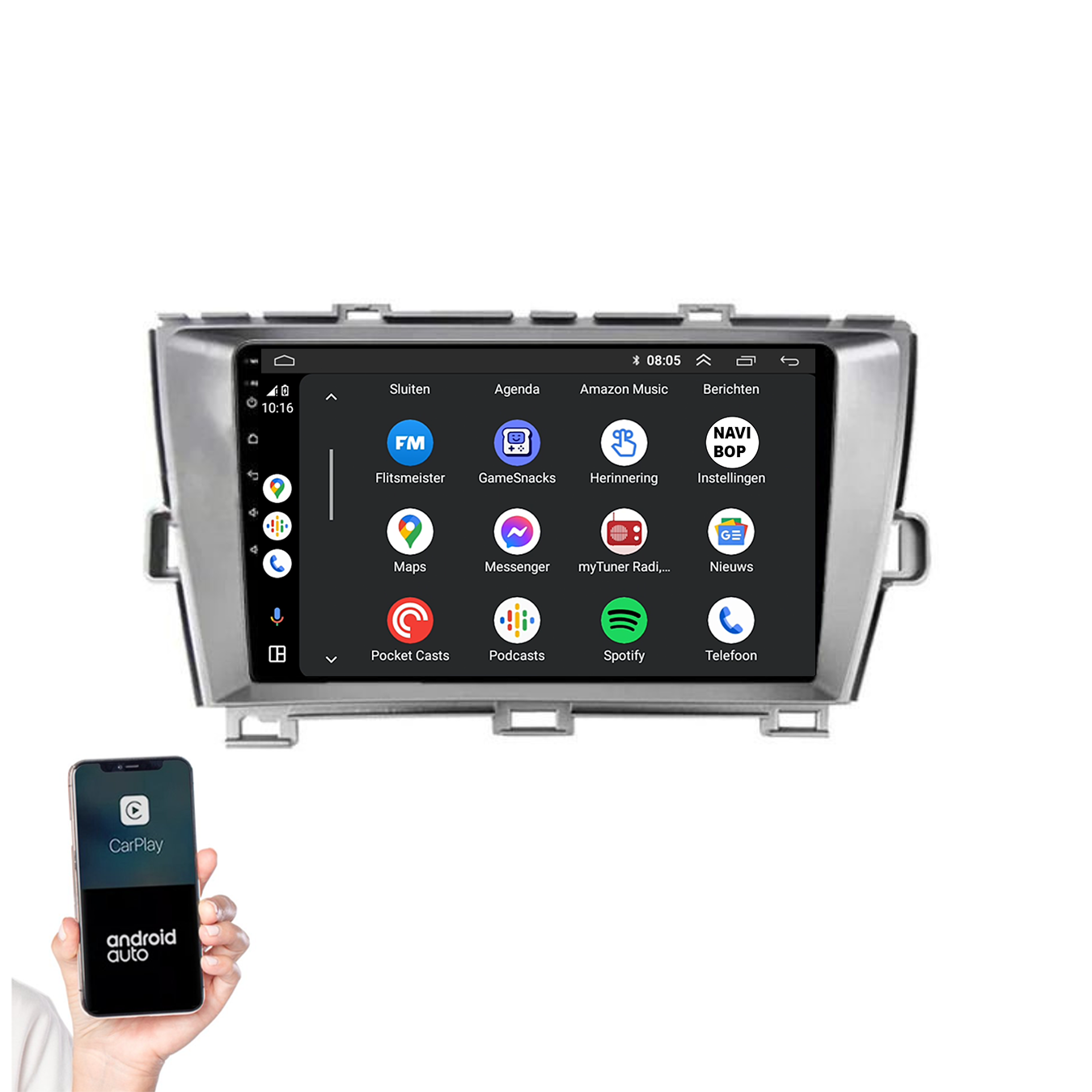 Toyota Prius | Autoradio | 2009 t/m 2015 | Android 14 | Apple CarPlay & Android Auto