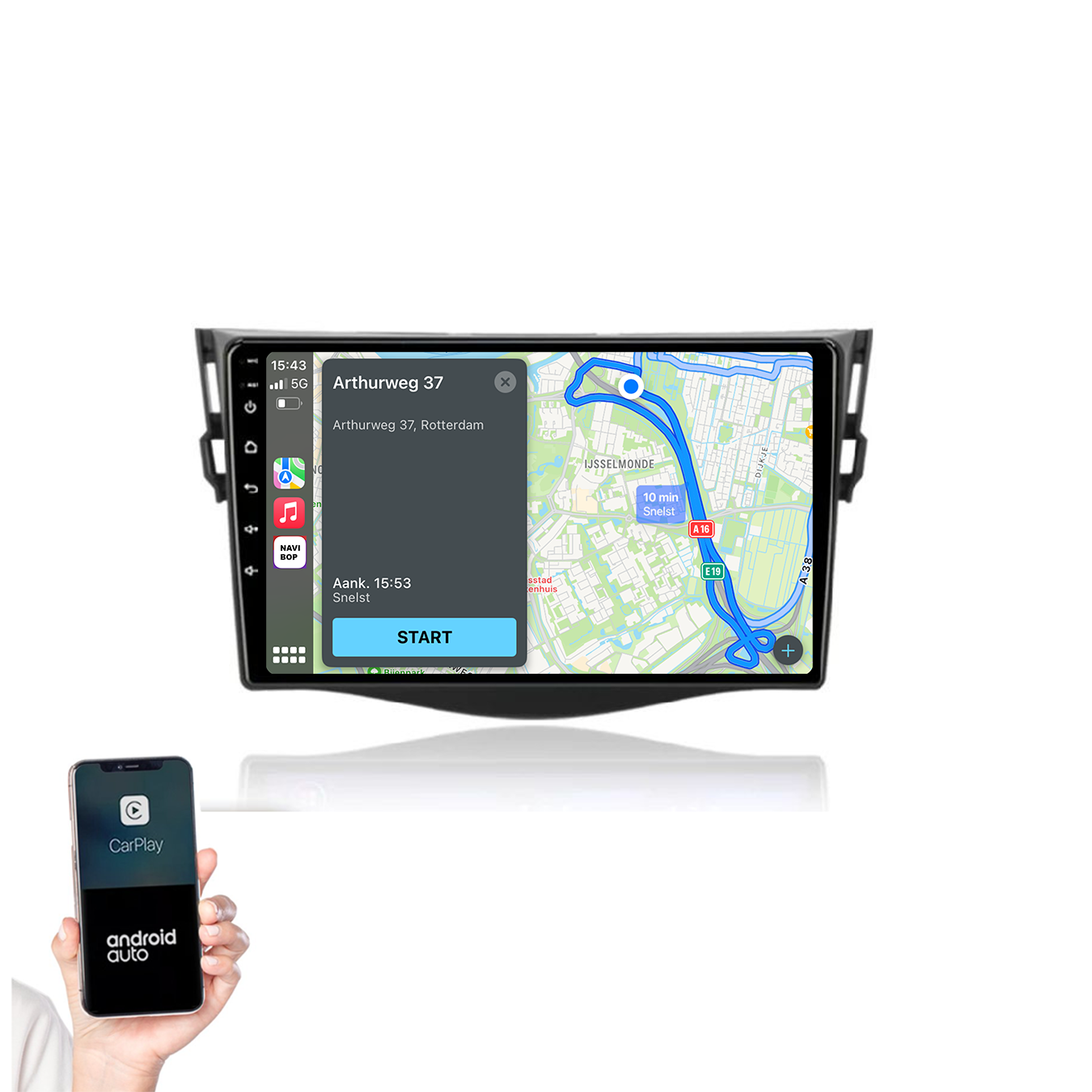 Toyota RAV-4 | Autoradio | 2006 t/m 2012 | Android 14 | Apple CarPlay & Android Auto