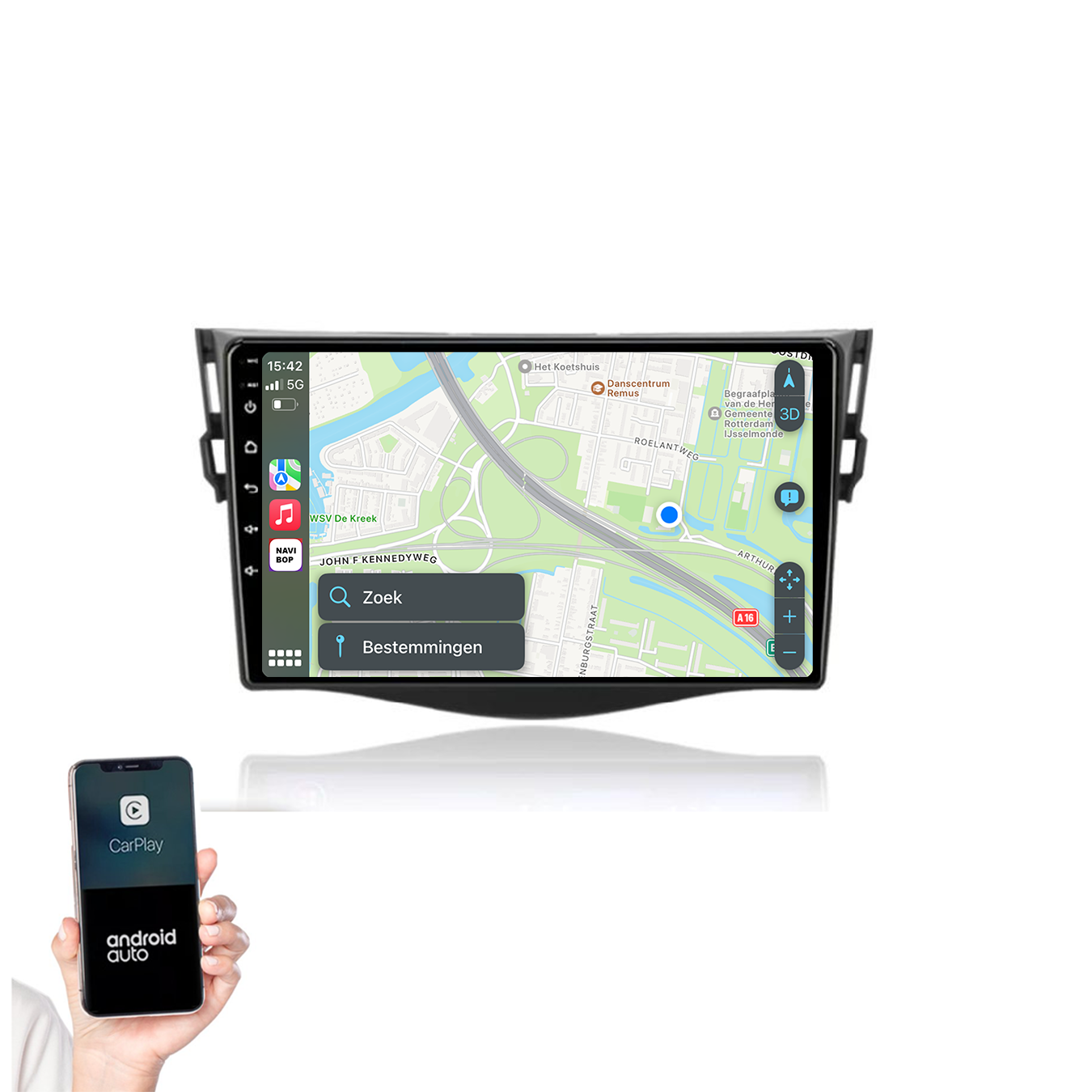 Toyota RAV-4 | Autoradio | 2006 t/m 2012 | Android 14 | Apple CarPlay & Android Auto
