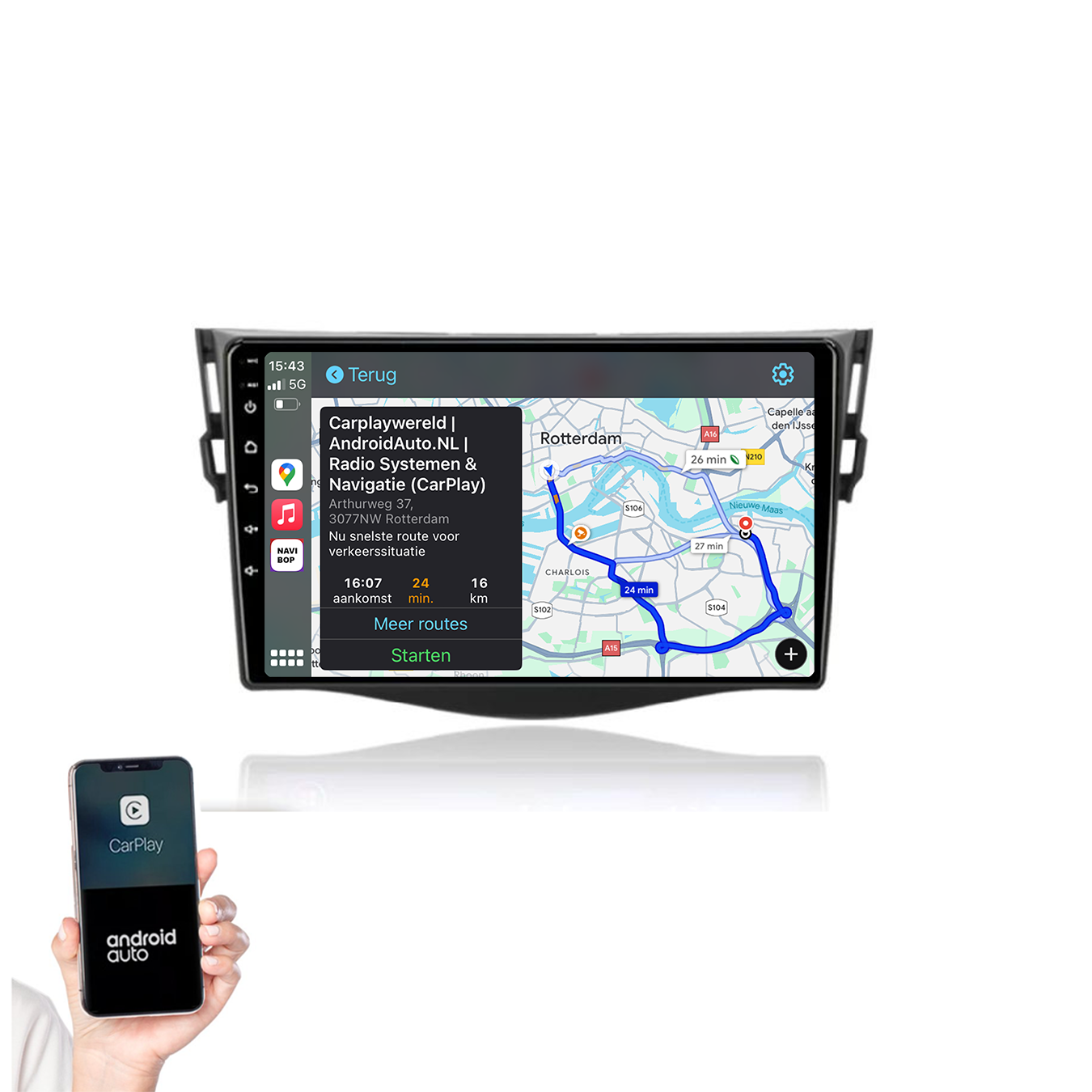 Toyota RAV-4 | Autoradio | 2006 t/m 2012 | Android 14 | Apple CarPlay & Android Auto