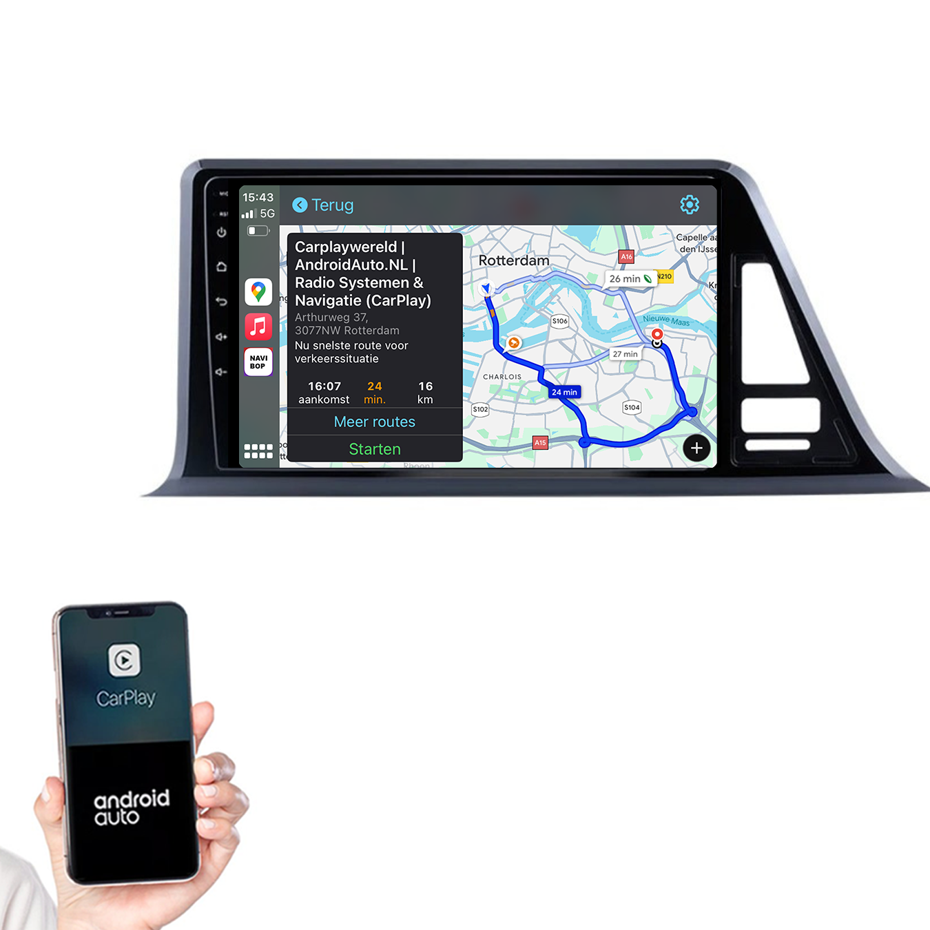 Toyota CHR | Autoradio | 2016 t/m 2020 | Android 14 | Apple CarPlay & Android Auto