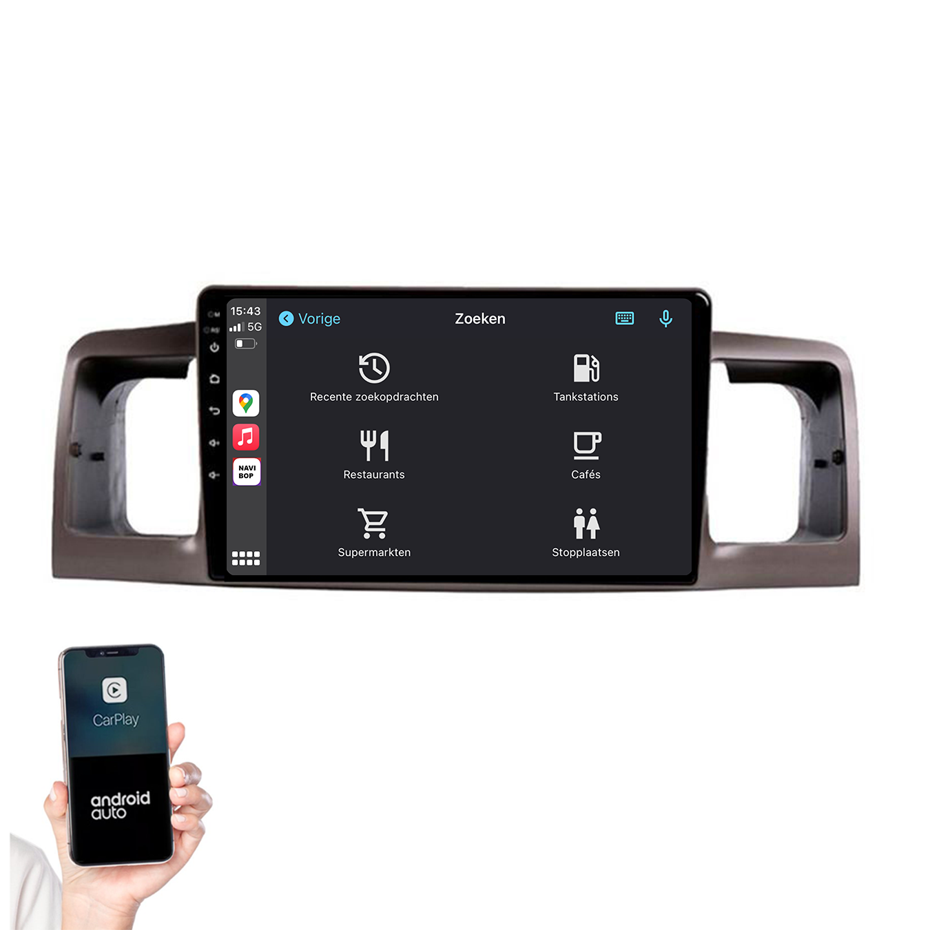 Toyota Corolla | Autoradio | 2000 t/m 2007 | Android 14 | Apple CarPlay & Android Auto