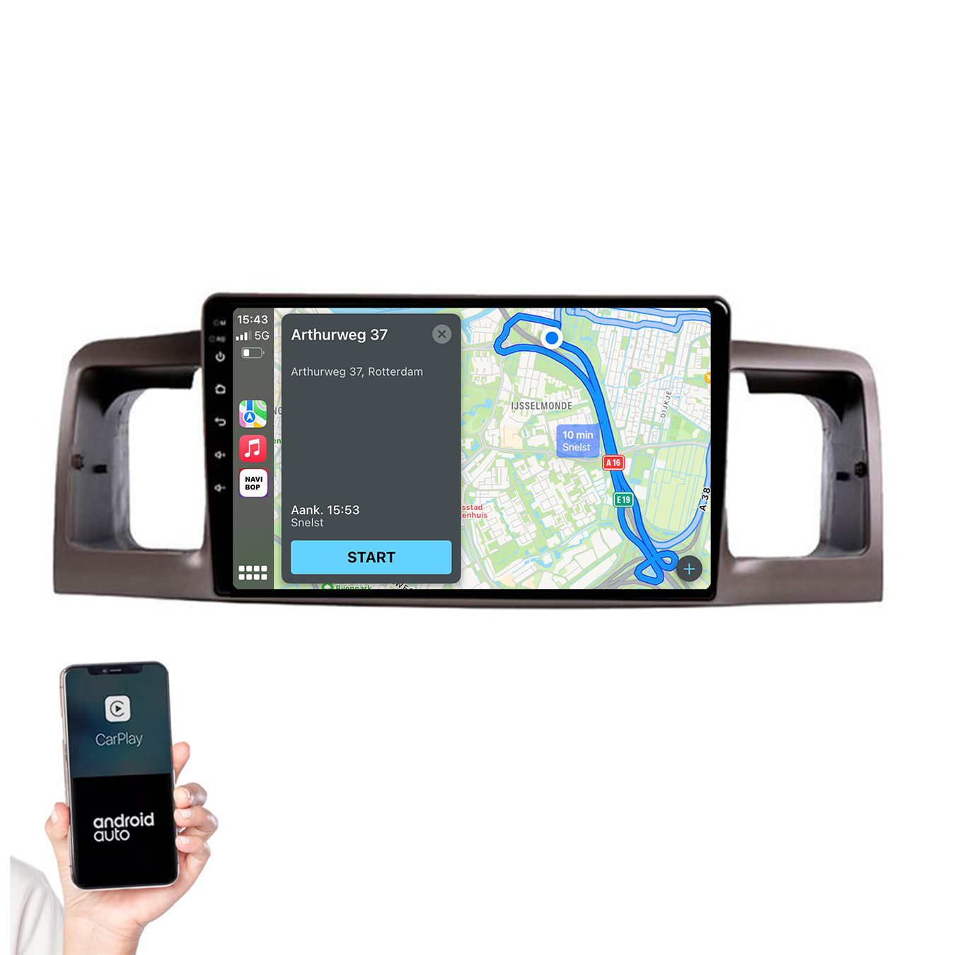 Toyota Corolla | Autoradio | 2000 t/m 2007 | Android 14 | Apple CarPlay & Android Auto