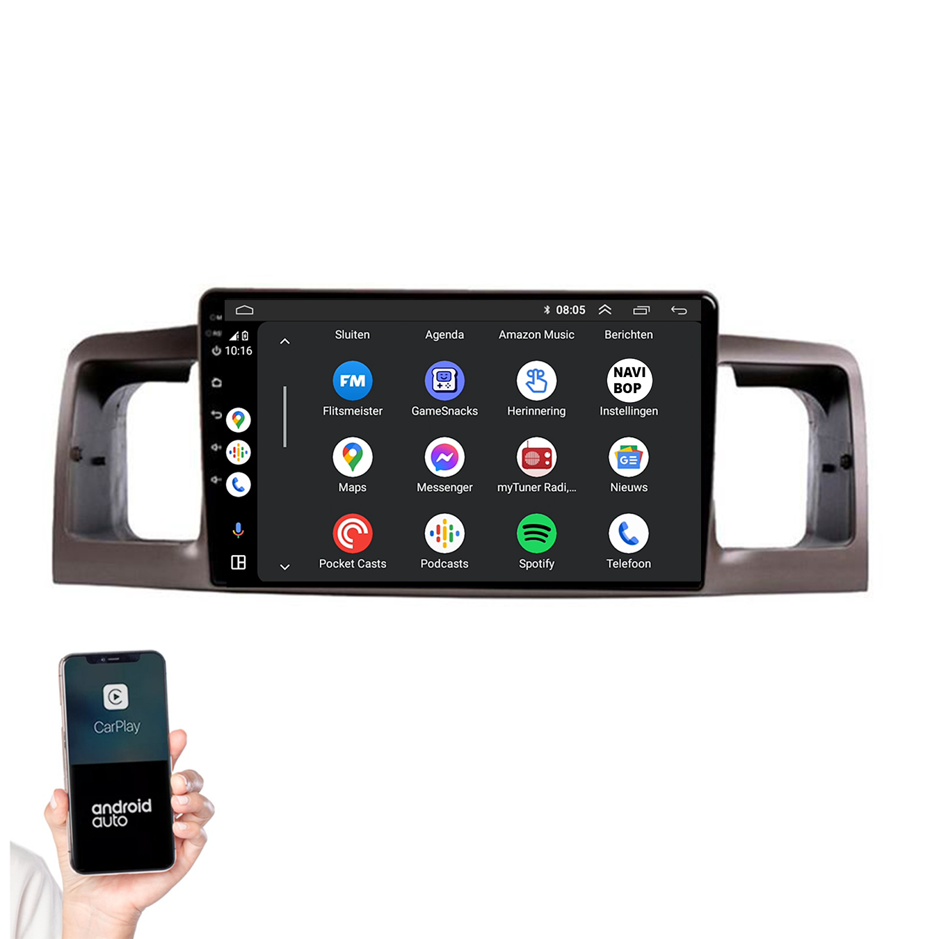 Toyota Corolla | Autoradio | 2000 t/m 2007 | Android 14 | Apple CarPlay & Android Auto