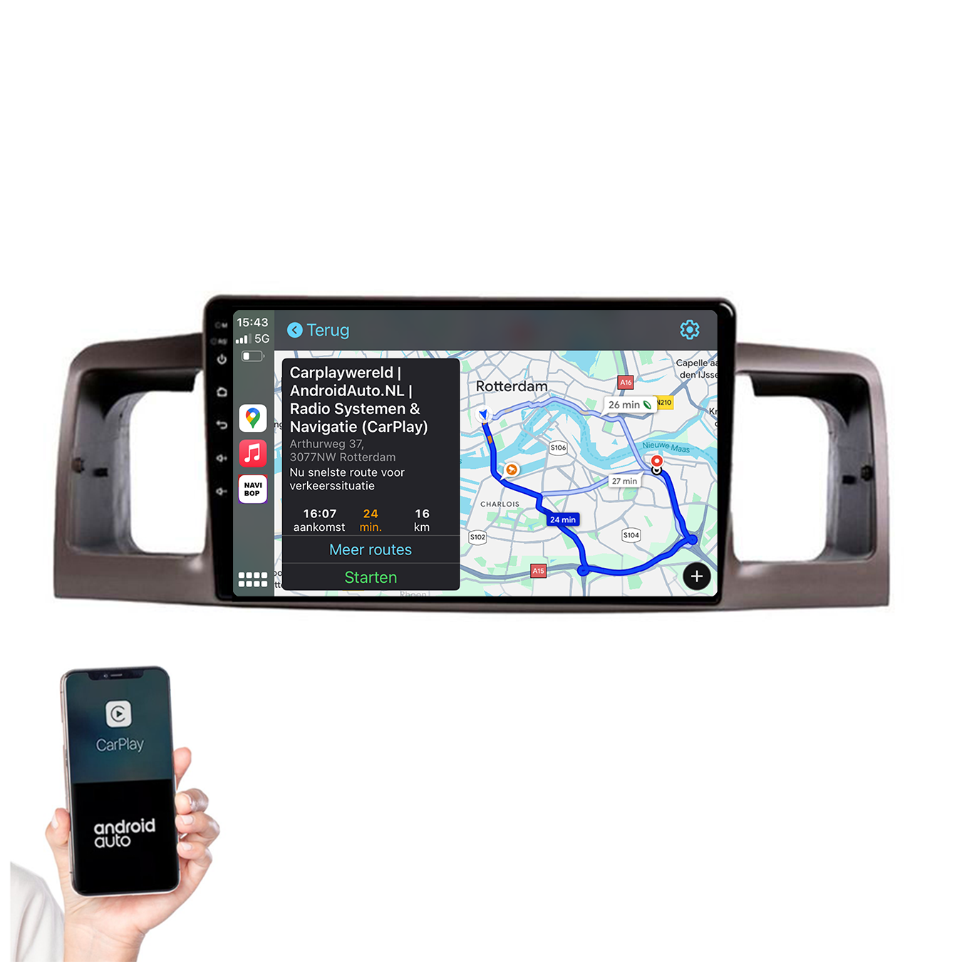 Toyota Corolla | Autoradio | 2000 t/m 2007 | Android 14 | Apple CarPlay & Android Auto