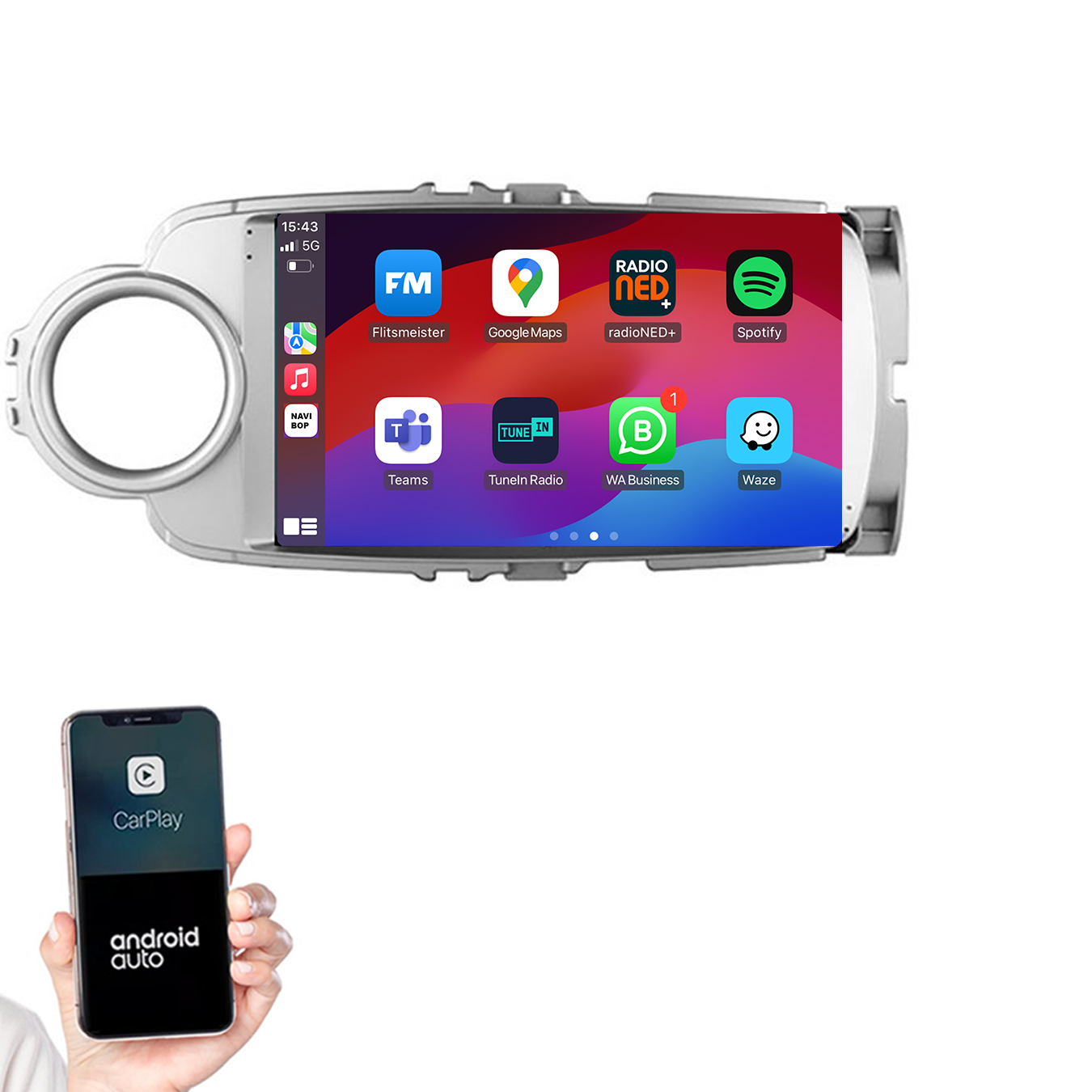 Toyota Yaris | Autoradio | 2011 t/m 2016 | Android 14 | Apple CarPlay & Android Auto