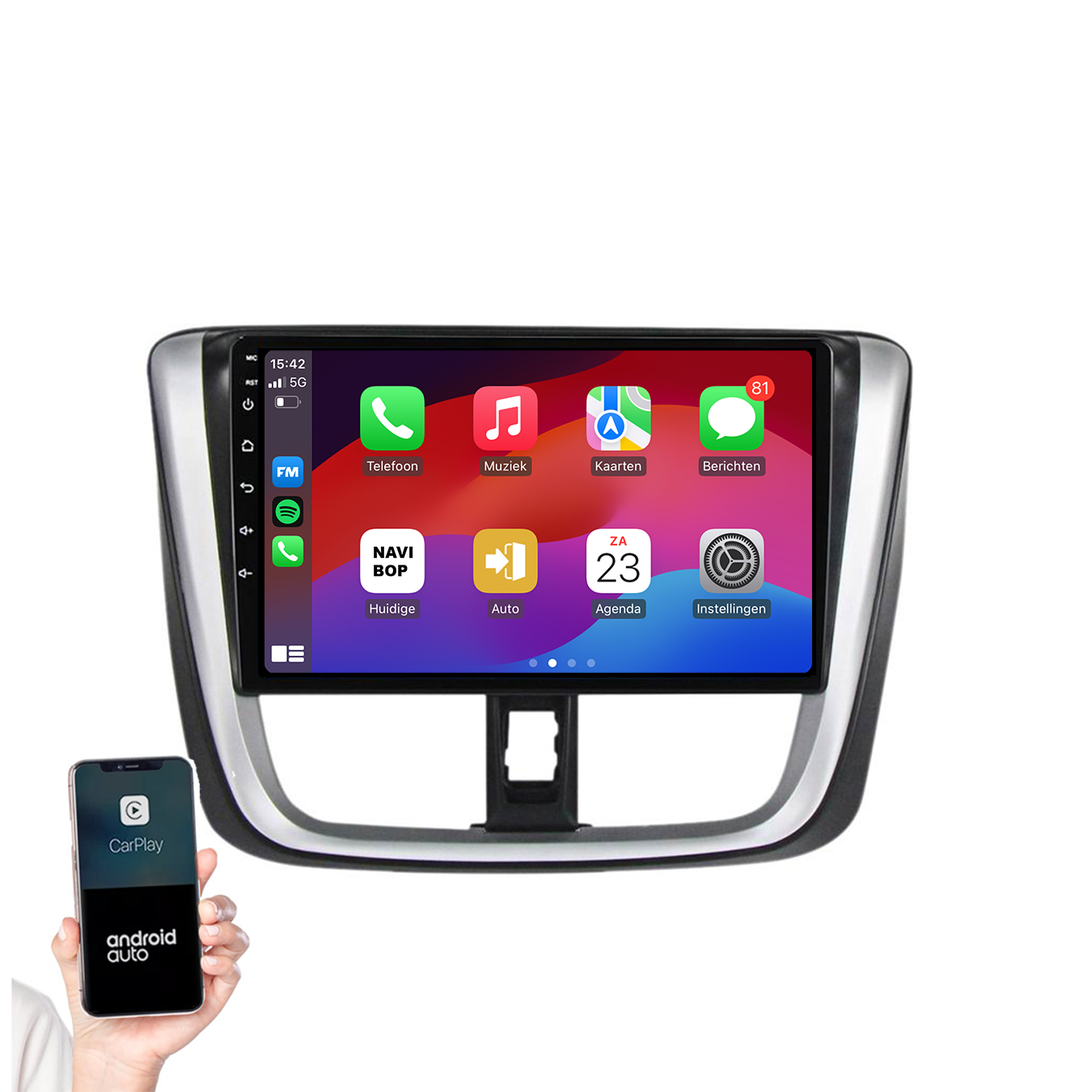Toyota Yaris | Autoradio | 2014 t/m 2018 | Android 14 | Apple CarPlay & Android Auto