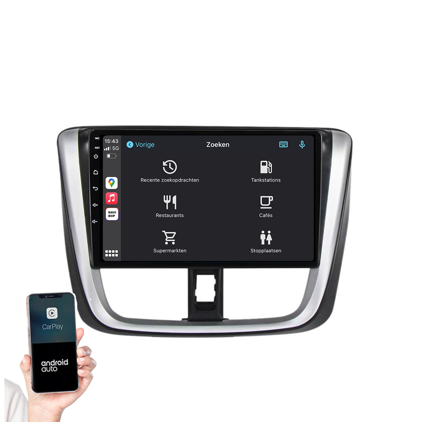 Toyota Yaris | Autoradio | 2014 t/m 2018 | Android 14 | Apple CarPlay & Android Auto