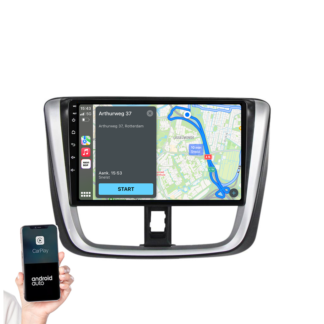 Toyota Yaris | Autoradio | 2014 t/m 2018 | Android 14 | Apple CarPlay & Android Auto
