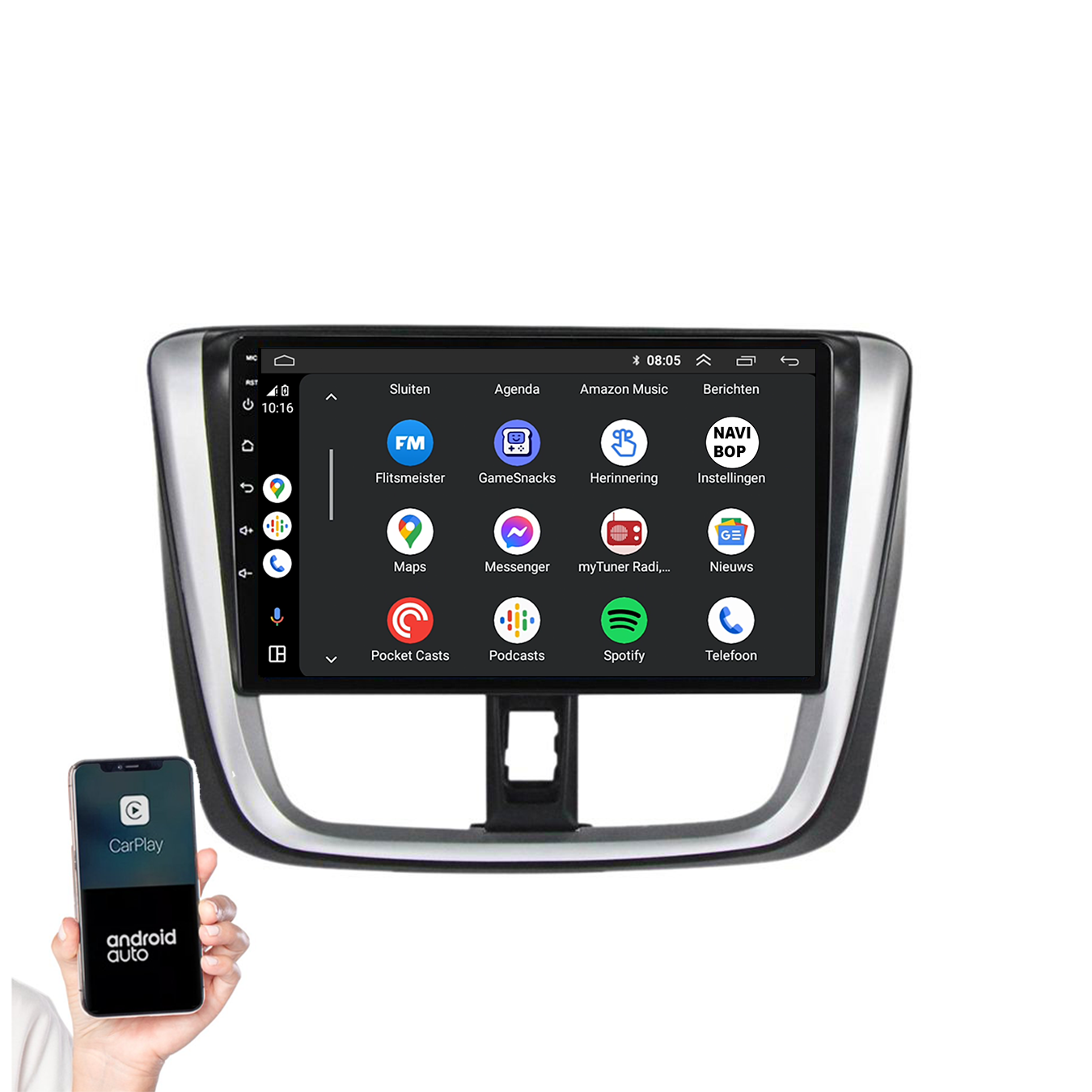 Toyota Yaris | Autoradio | 2014 t/m 2018 | Android 14 | Apple CarPlay & Android Auto