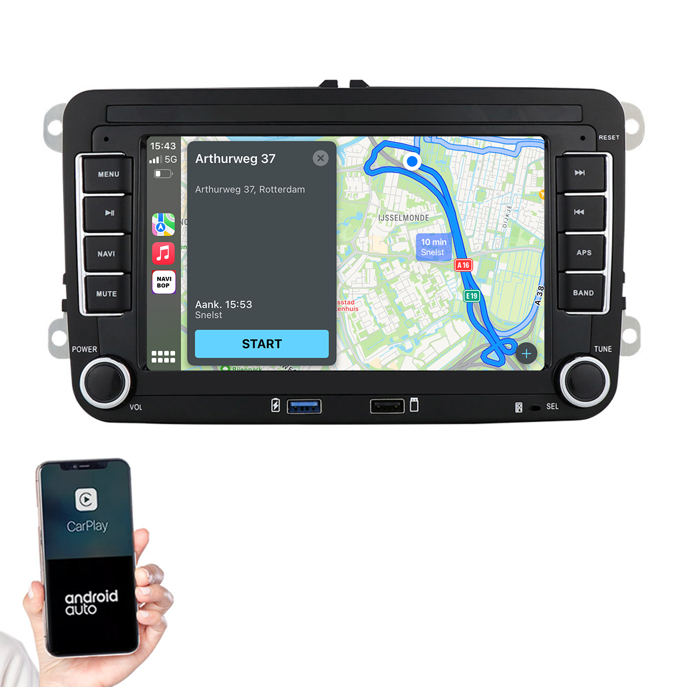Volkswagen Golf 6 | Autoradio | 2009 t/m 2012 | Android 14 | Apple CarPlay & Android Auto