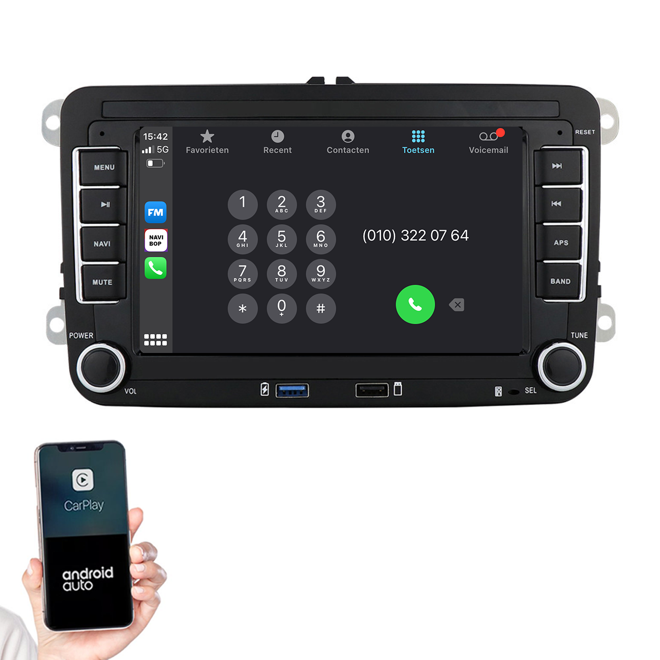 Volkswagen Golf 6 | Autoradio | 2009 t/m 2012 | Android 14 | Apple CarPlay & Android Auto
