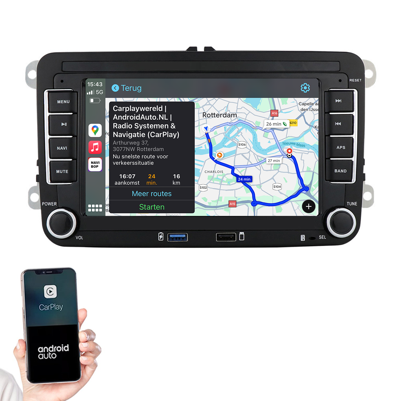 Volkswagen Golf 6 | Autoradio | 2009 t/m 2012 | Android 14 | Apple CarPlay & Android Auto