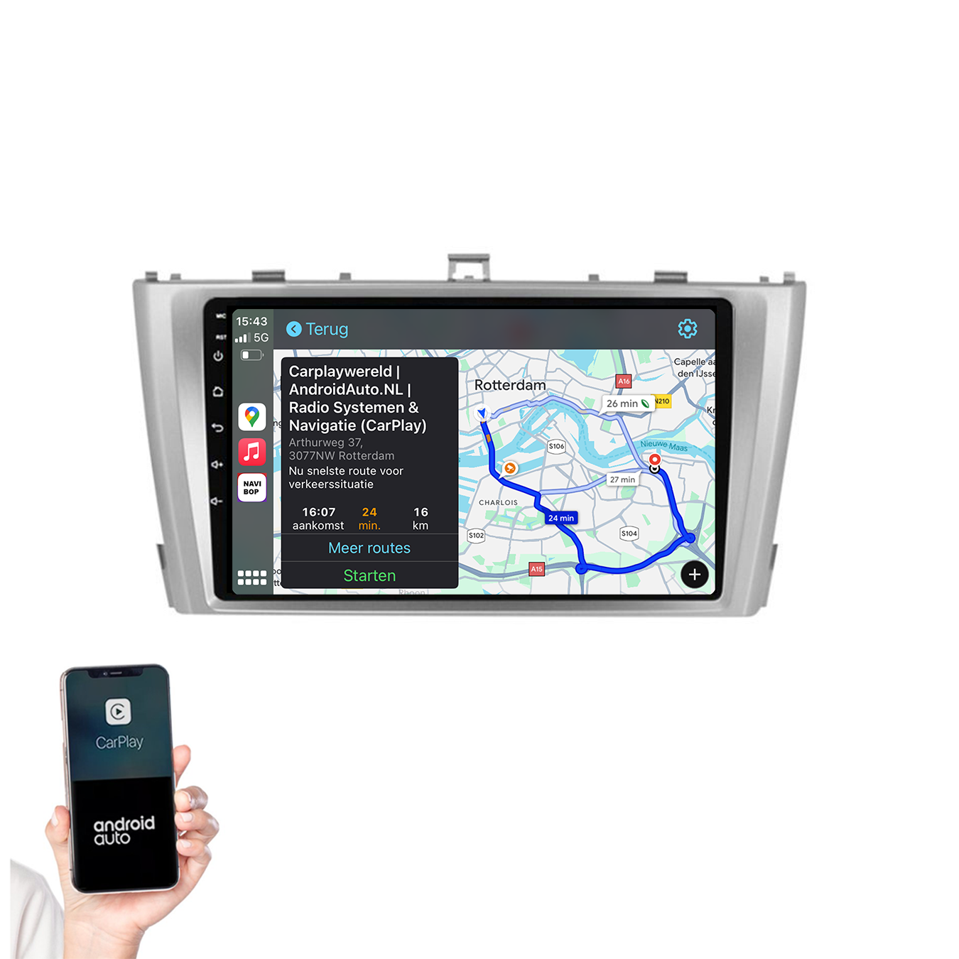 Toyota Avensis | Autoradio | 2008 t/m 2015 | Android 14 | Apple CarPlay & Android Auto